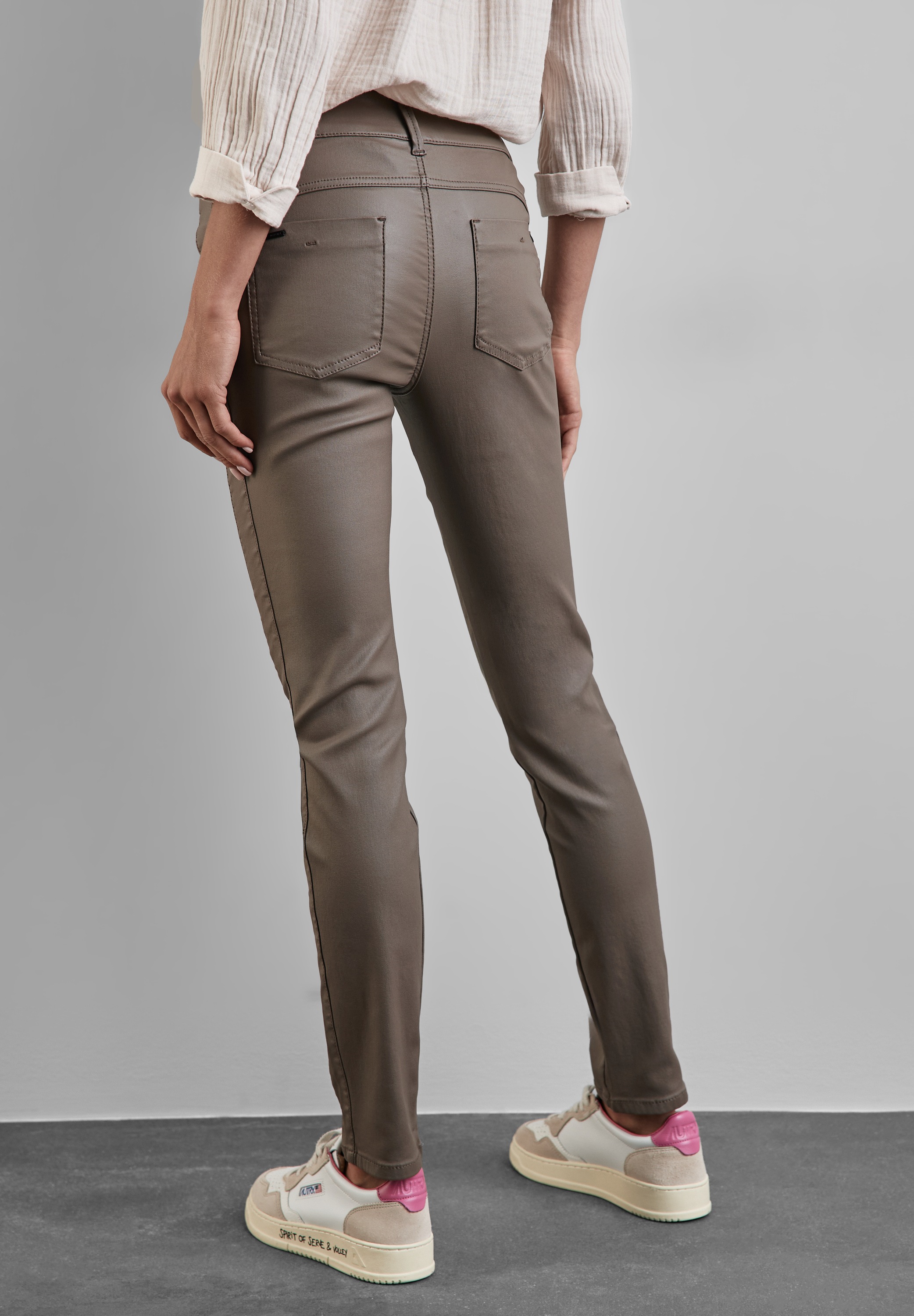 STREET ONE Lederimitathose, Middle Waist günstig online kaufen