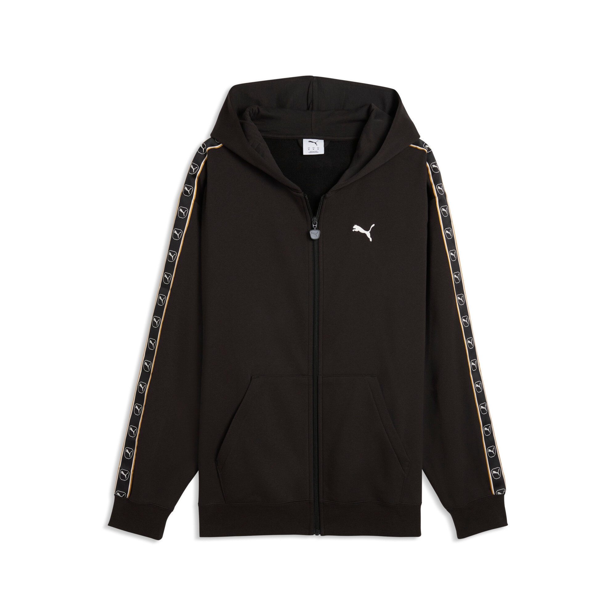 PUMA Kapuzensweatshirt "ESS ELEVATED TAPE RELAXED FULL-ZIP HOODIE FL", mit Reißverschluss, aus Baumwollmischung, Relaxed Fit, normale Länge