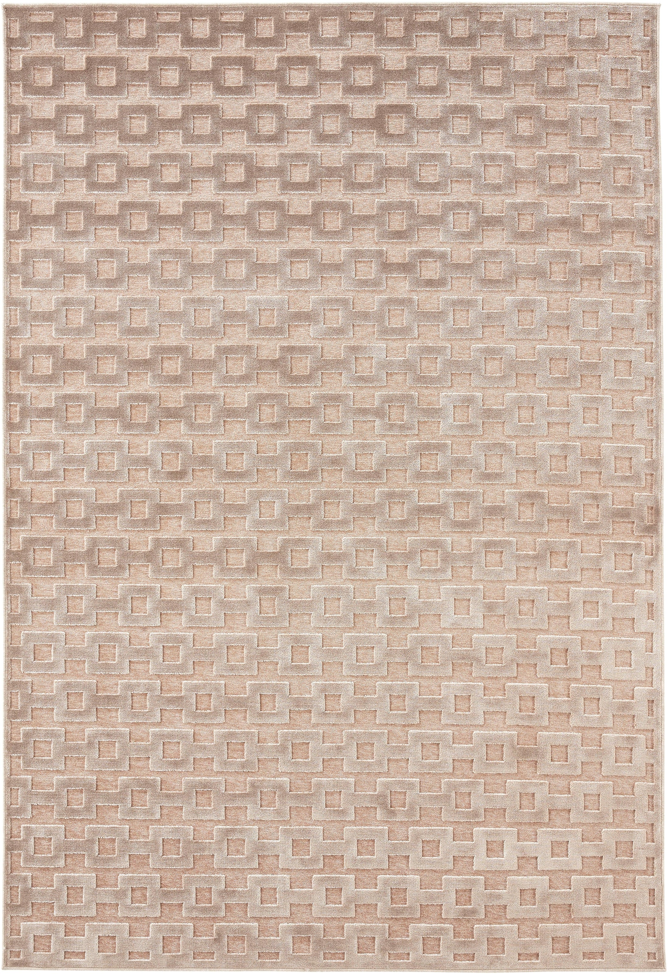 HANSE Home Teppich »Bouton«, rechteckig, 4 mm Höhe, Viskose, Relief Optik, Hoch-Tief Struktur, Robust, Pflegeleicht