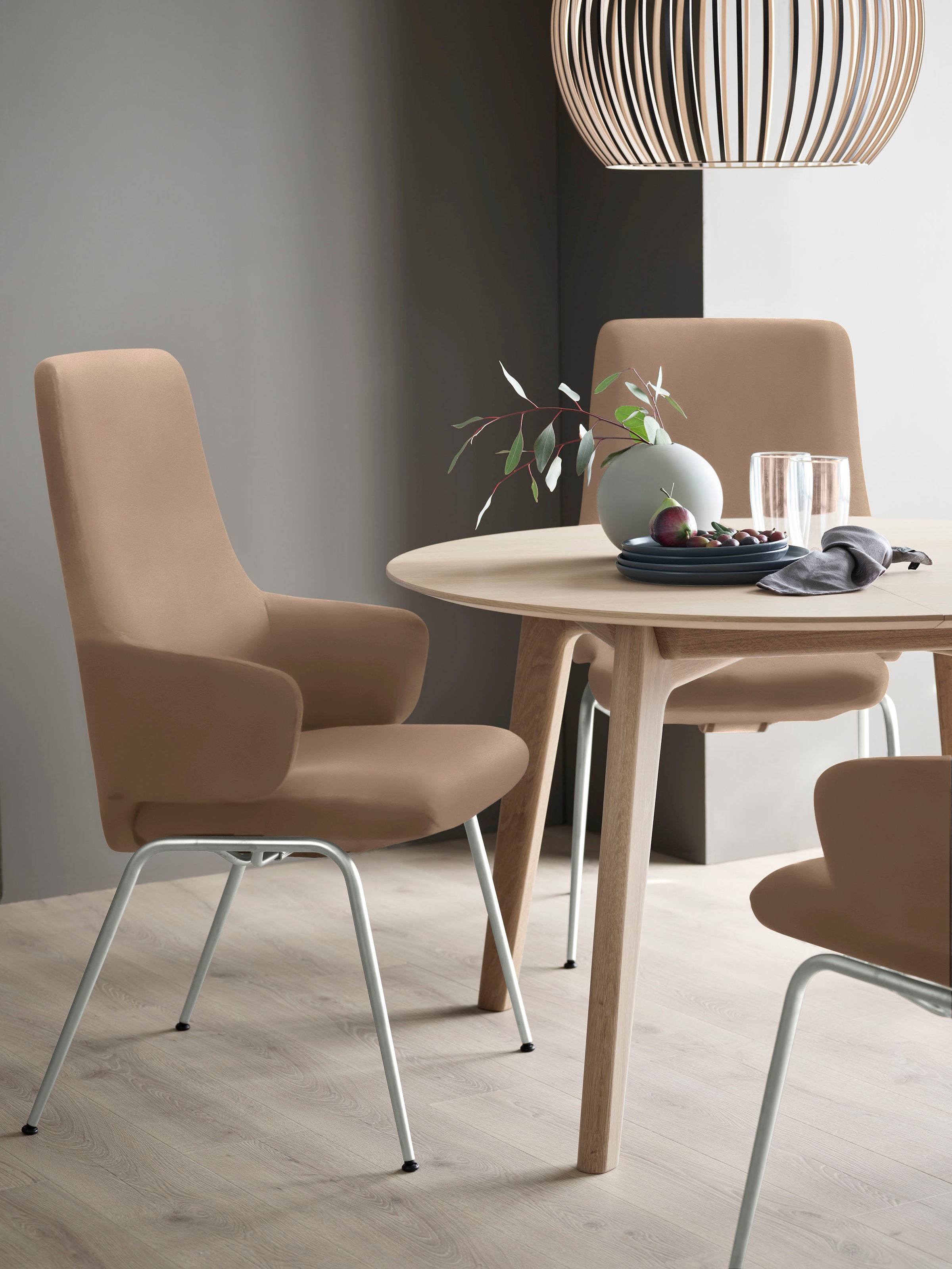 Stressless Polsterstuhl "Laurel" () High Back mit Armlehne, Größe L, mit Beinen aus Stahl in Chrom matt