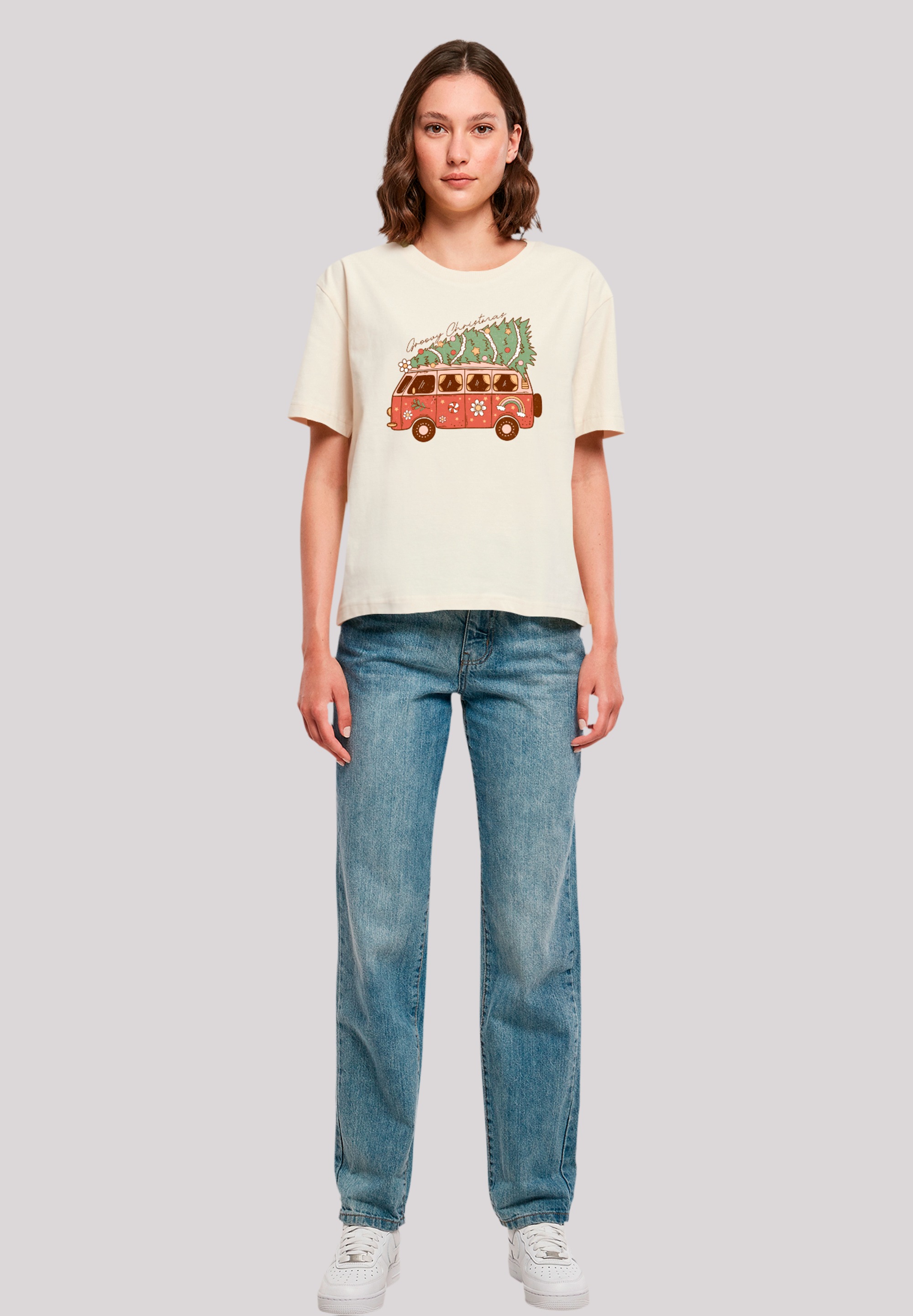 F4NT4STIC T-Shirt »Groovy Weihnachten Camper Van«, Premium Qualität, Weihnachts-Kollection