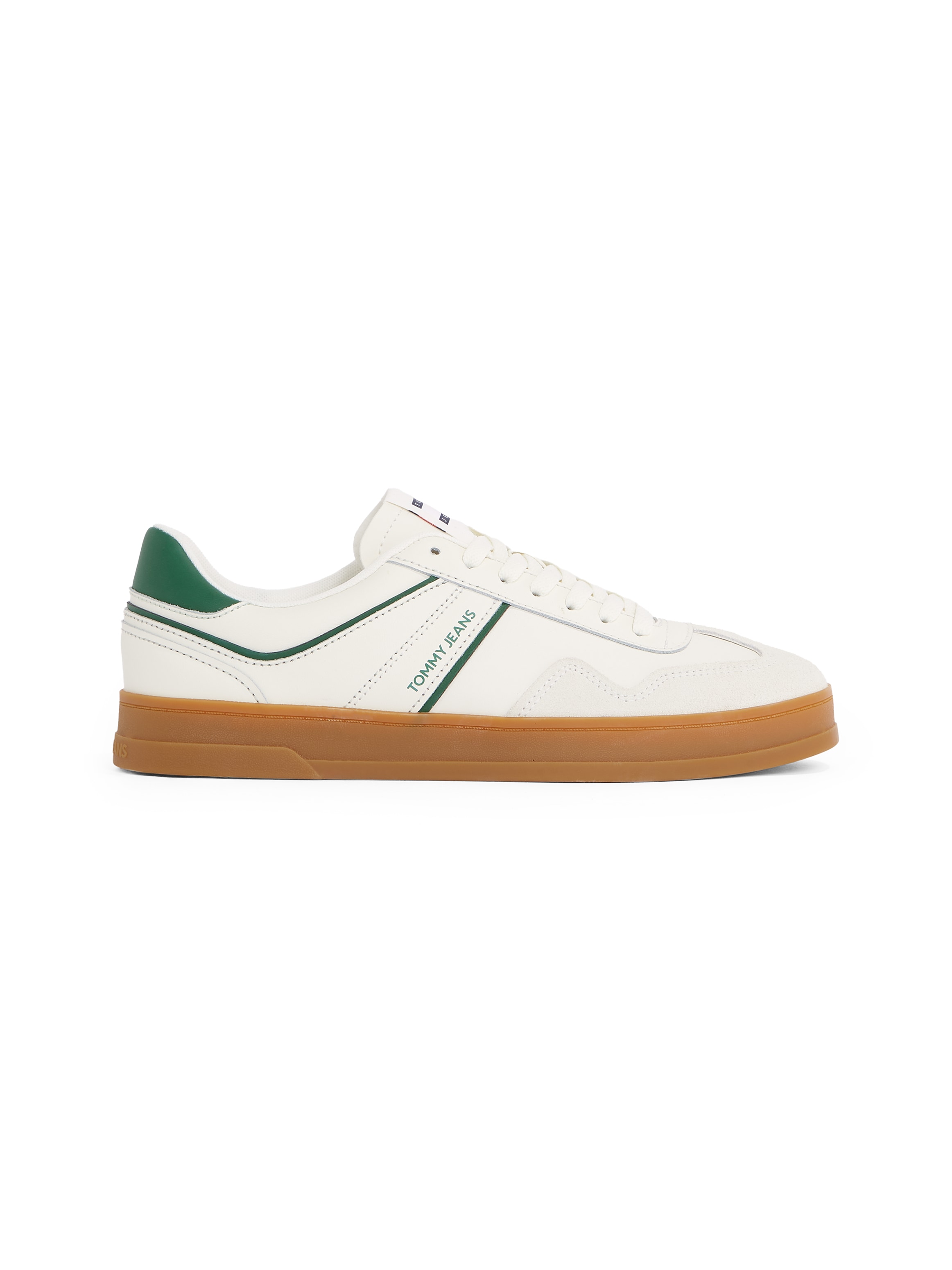 Tommy Jeans Sneaker »THE GREENWICH LEATHER«, Freizeitschuh, Halbschuh, Schnürschuh mit kontrastfarbenen Details