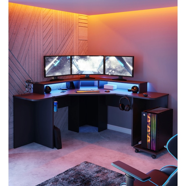 FORTE Gamingtisch »Tezaur«, mit RGB-Beleuchtung, Breite 160 cm bestellen |  BAUR