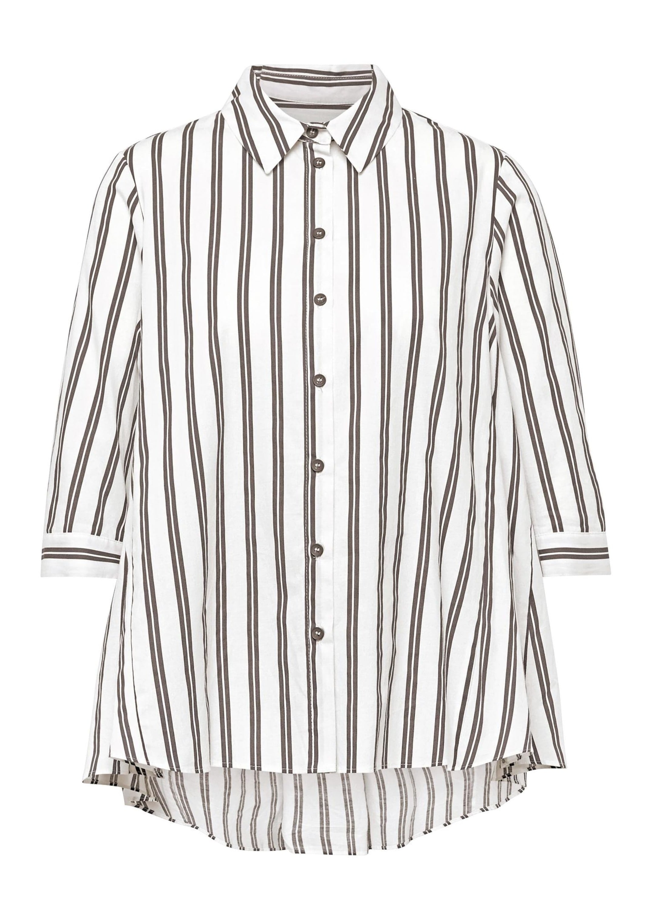 GOLDNER Kurzarmbluse »Kurzgröße Schlichte Baumwoll-Bluse mit 3/4-Arm«