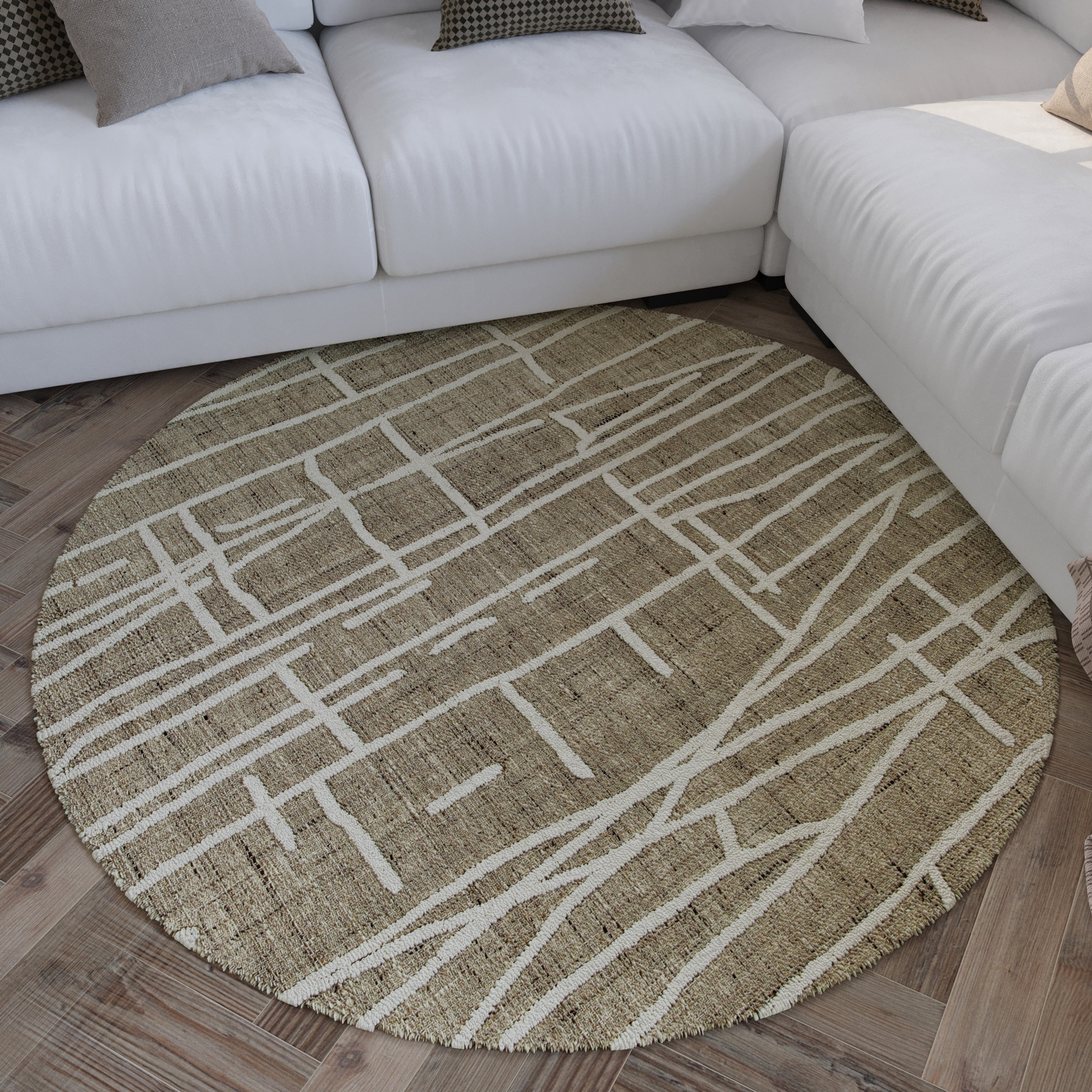 Wecon home Teppich "Hamptons TWENTYFIVE" rund 10 Höhe Kurzflor, Wohnzimmer, günstig online kaufen