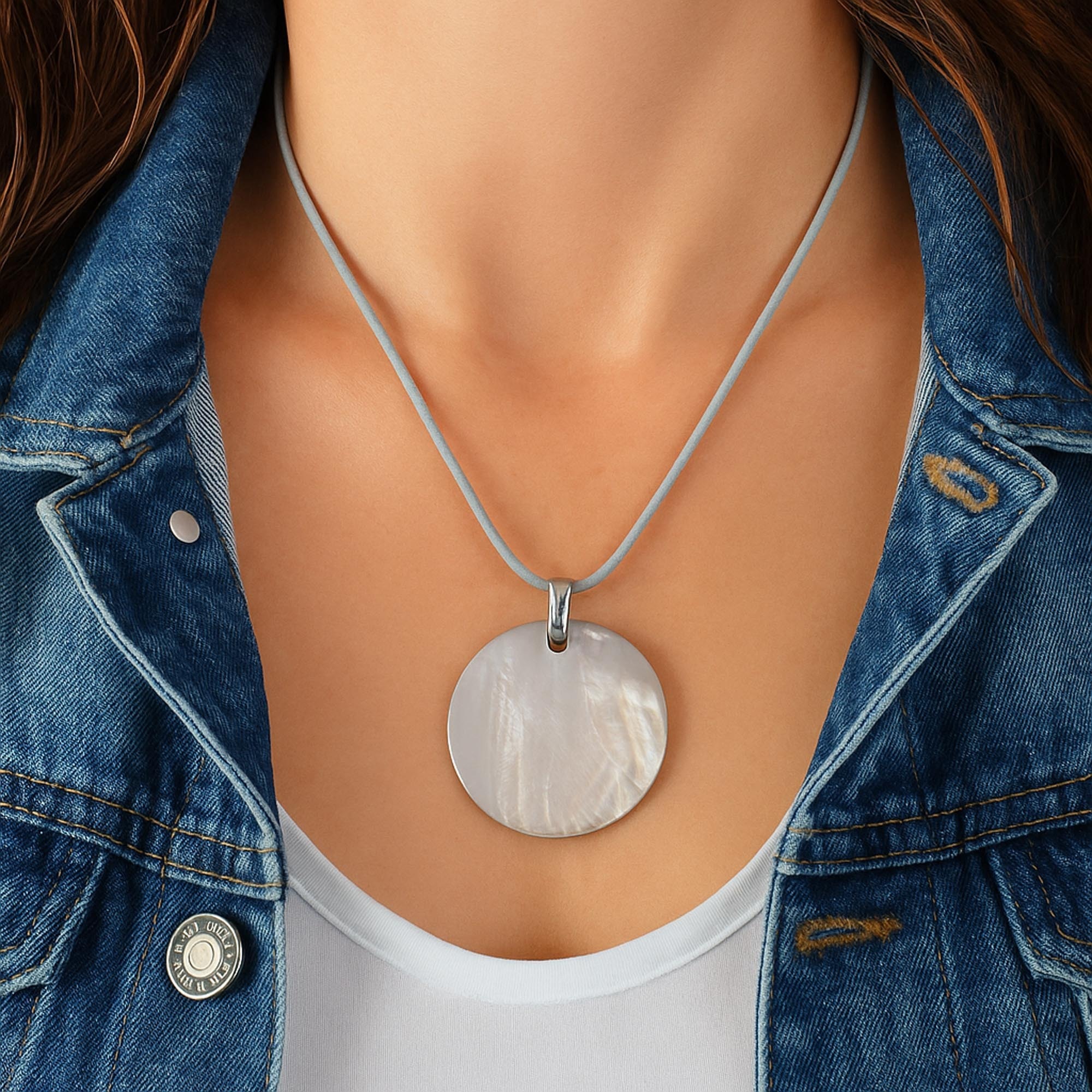 Steuer Kette mit Anhänger »Metall glanz Muschel«