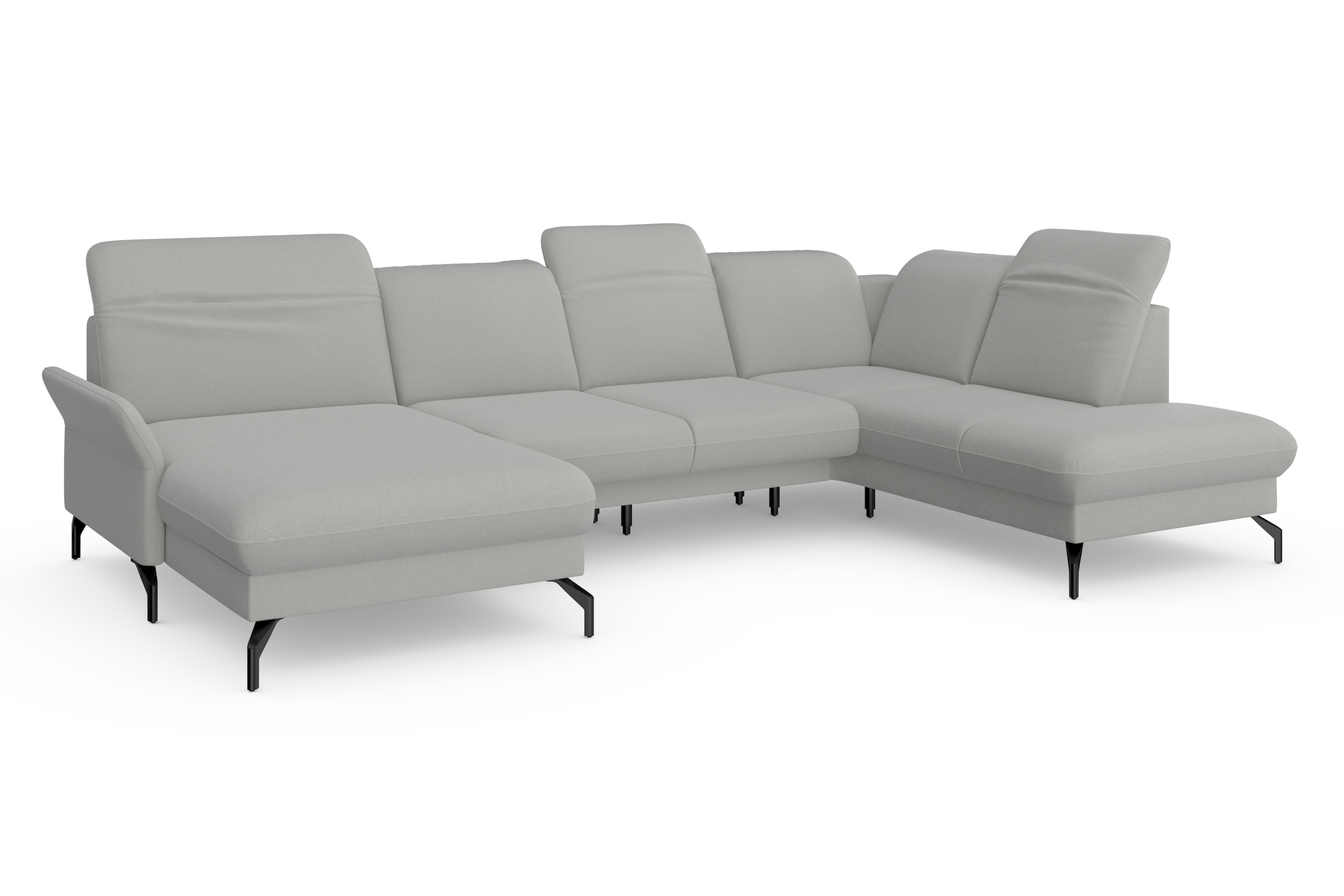 sit&more Wohnlandschaft »Fashion U-Form«, wahlweise mit Kopfteilverstellung, Vorziehsitz, motorisch, Metallfüße