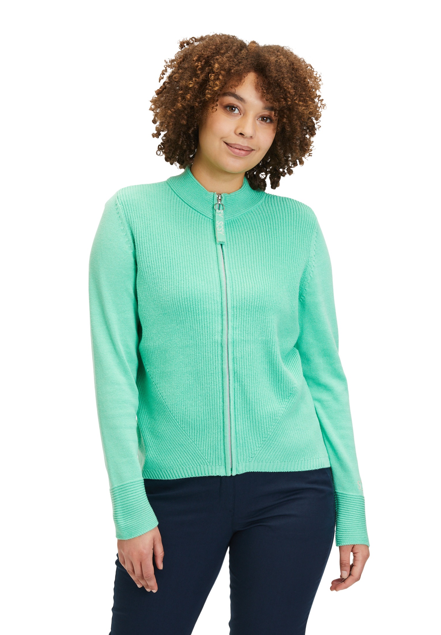 Betty Barclay Strickjacke "Betty Barclay Strick-Cardigan mit Strickdetails", Reißverschluss