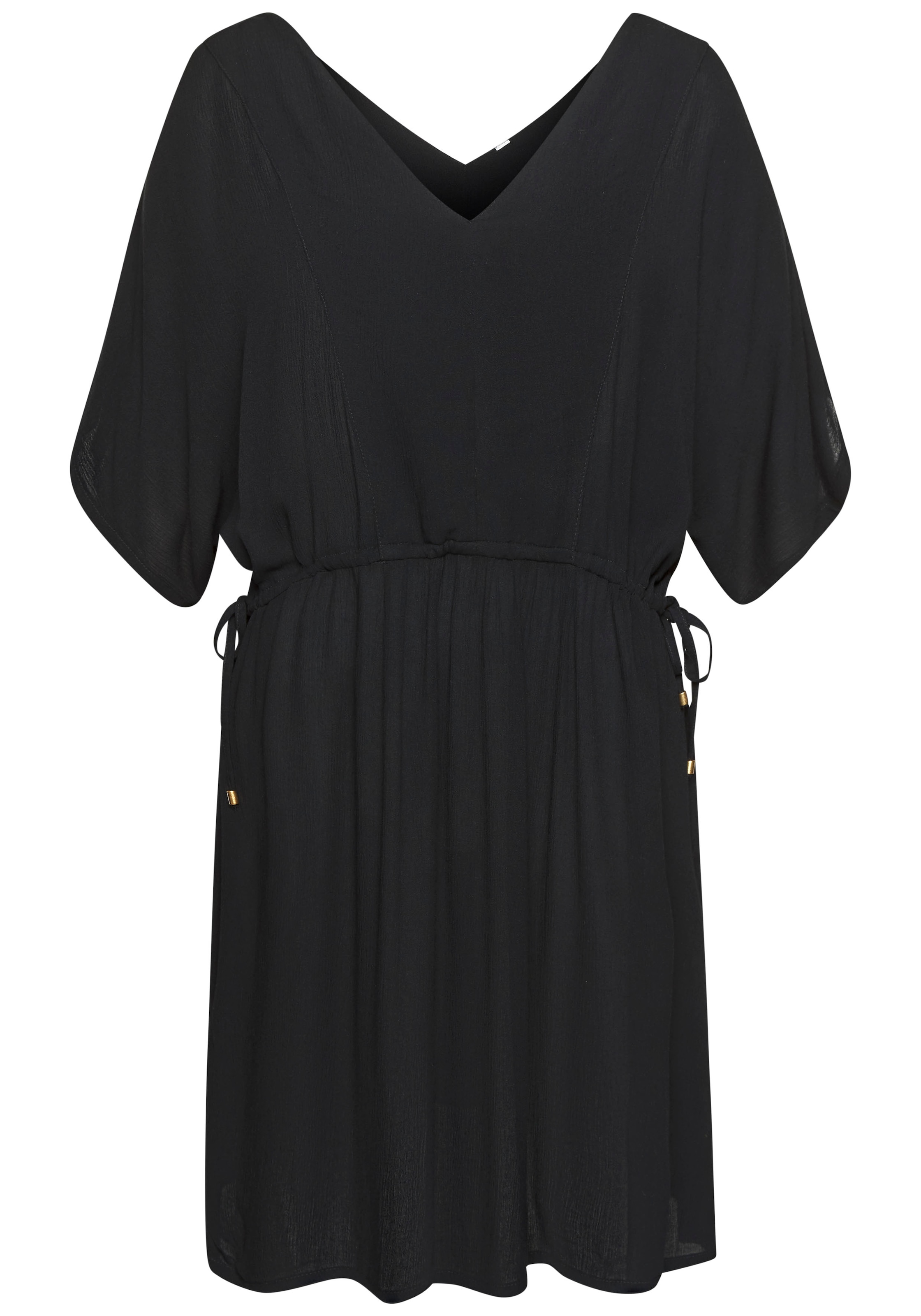 s.Oliver Longtunika aus gekreppter Viskose, kurzes Strandkleid, Blusenkleid, taillierbar