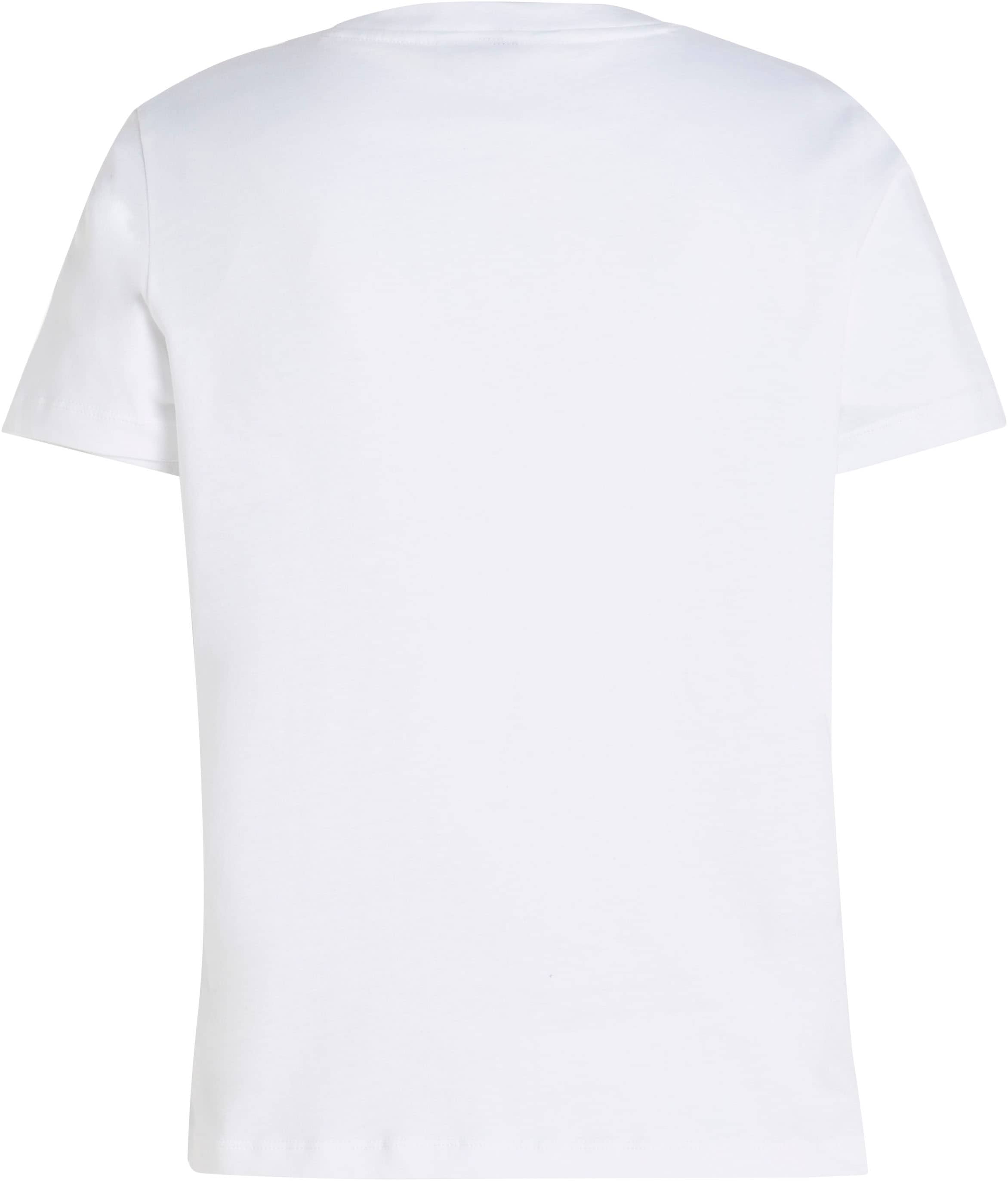 Tommy Hilfiger T-Shirt »REG CORP LOGO C-NK mit Logoschriftzug und Stickerei«, meliert, casual, regular fit, Baumwolle, Rundhals