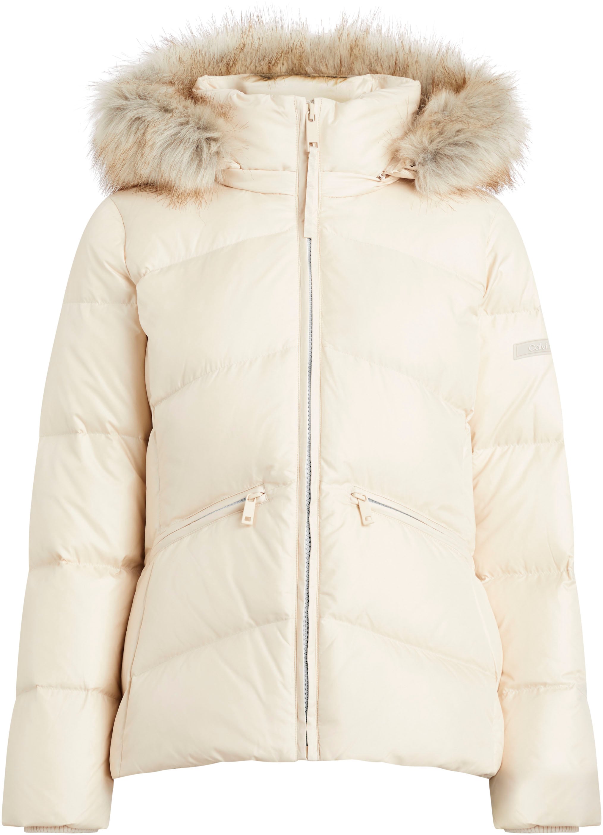 Calvin Klein Steppjacke »ESSENTIAL REAL DOWN JACKET«, mit Kapuze, mit  Markenlabel für kaufen | BAUR