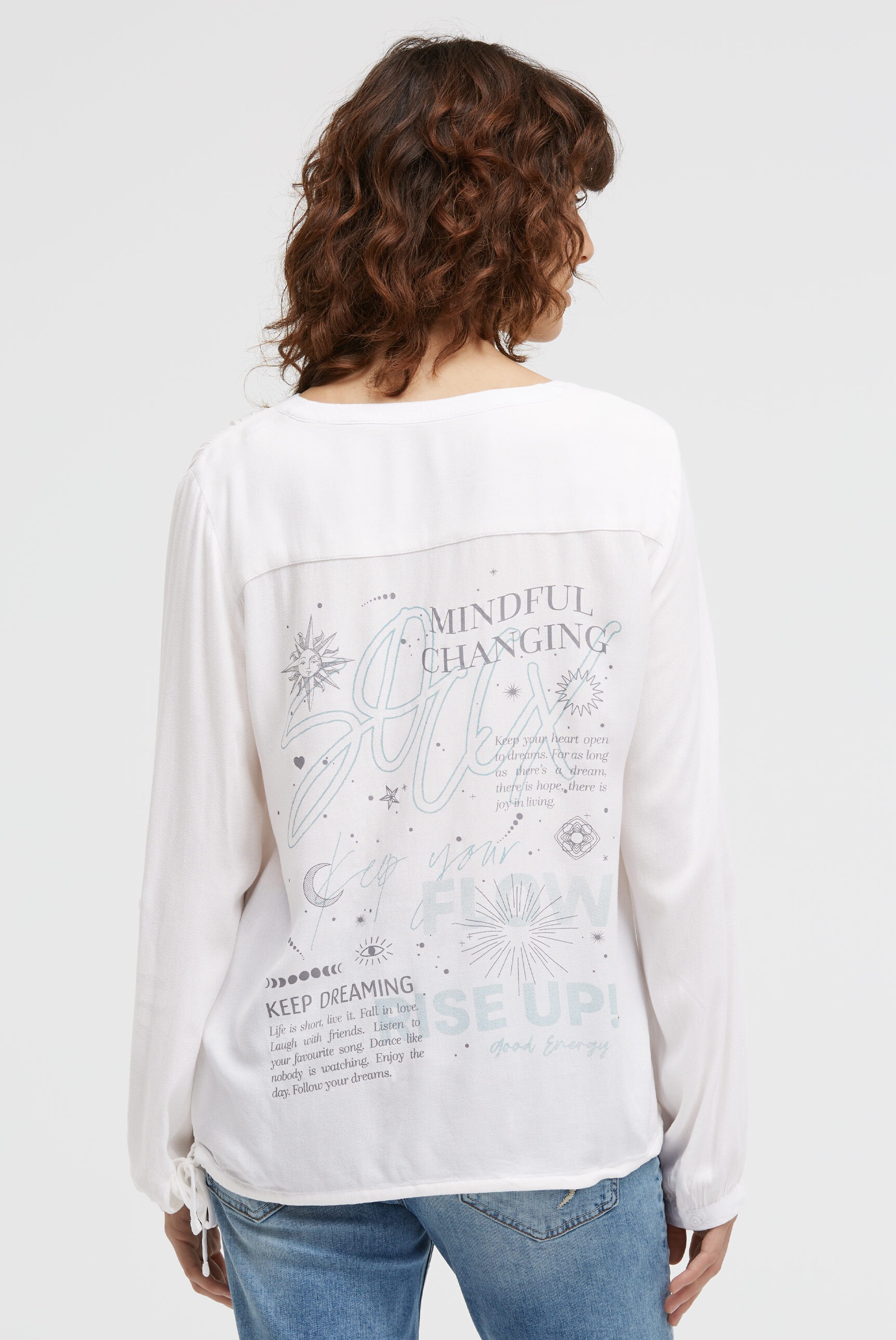 SOCCX Langarmbluse mit Tunnelzugband im Saum