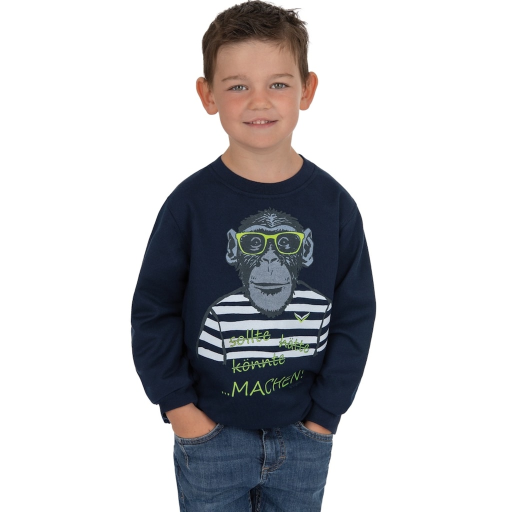 Trigema Sweatshirt »TRIGEMA Sweatshirt mit großem Affen-Druckmotiv«