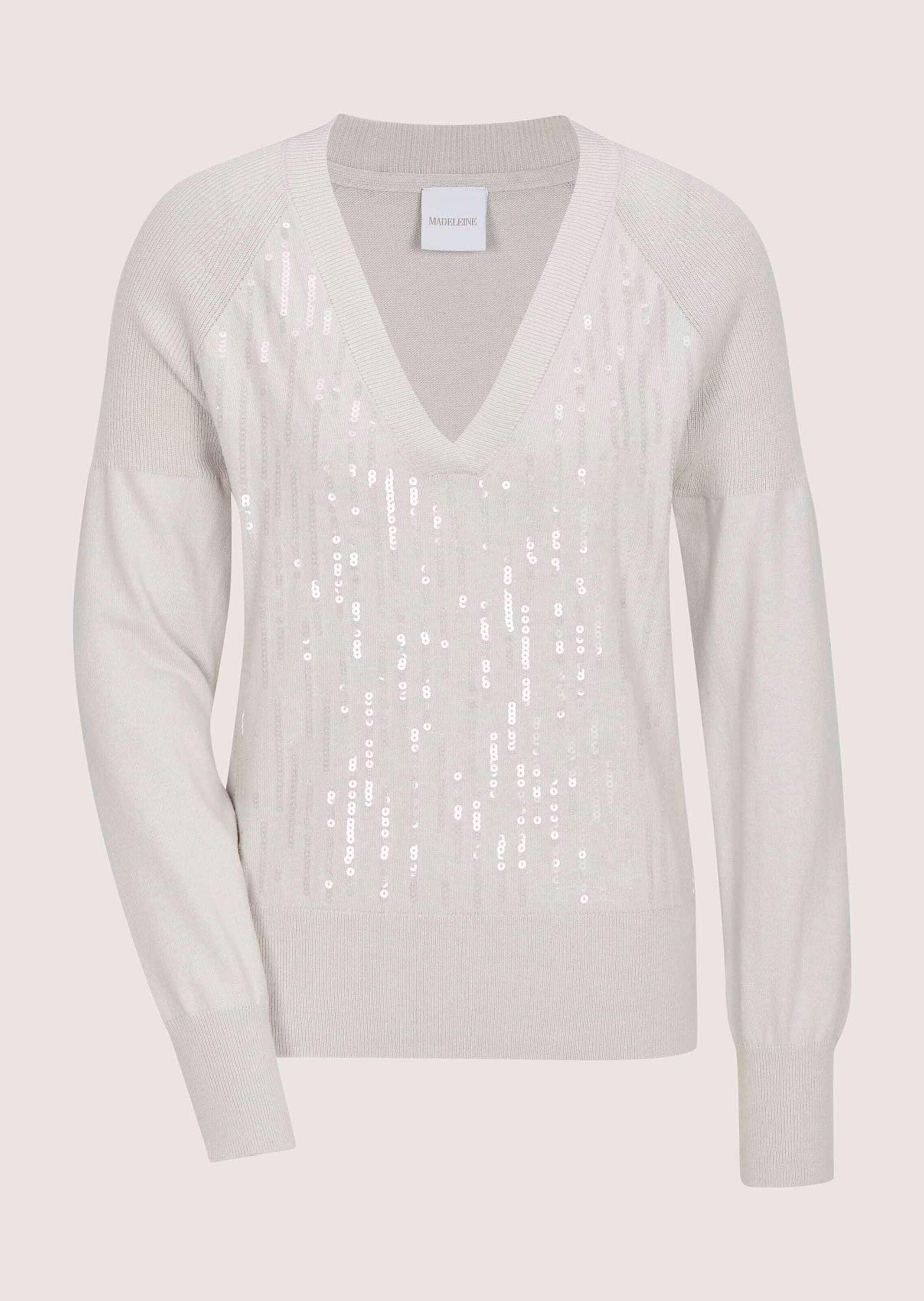 MADELEINE Longpullover "Feinstrickpullover Baumwollpullover mit Pailletten" günstig online kaufen