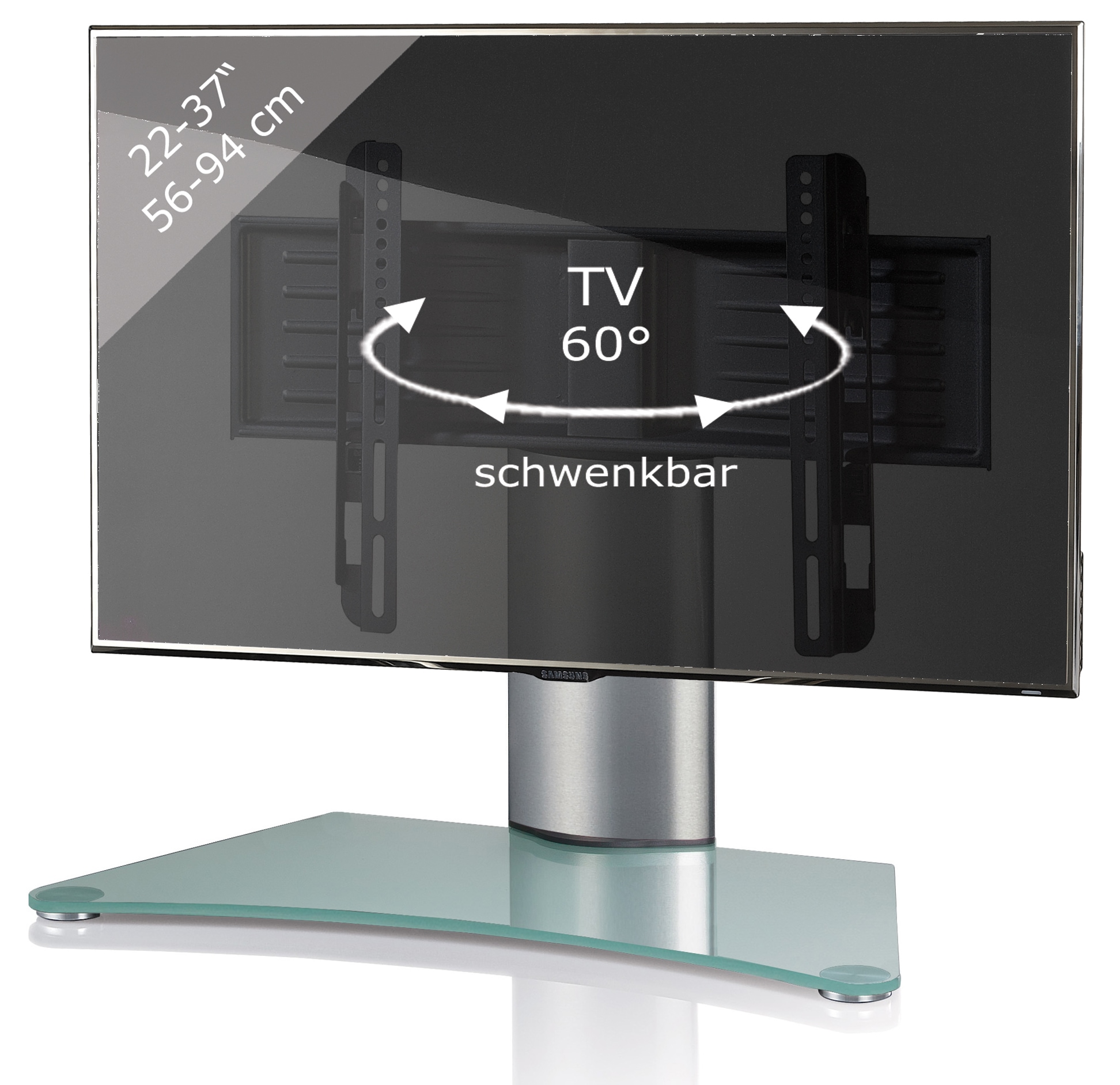 VCM TV-Rack »TV Standfuß Aufsatz Erhöhung Alu Glas Windoxa Mini«, (VCM Windoxa)