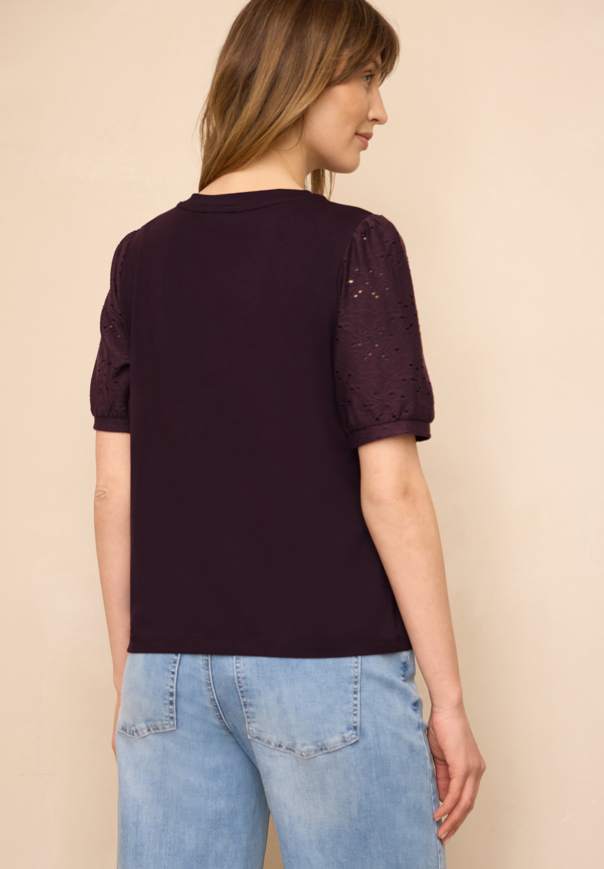 STREET ONE STUDIO Spitzenshirt im soften Baumwoll-Mix