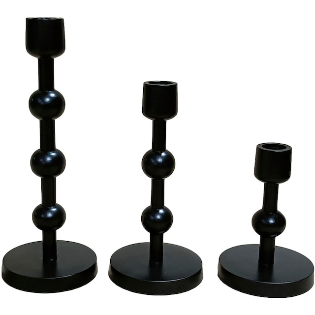 Leonique Kerzenständer »Elliose«, (Set, 3 St.), aus Aluminium,  handgefertigt, 3 Größen im Set kaufen | BAUR