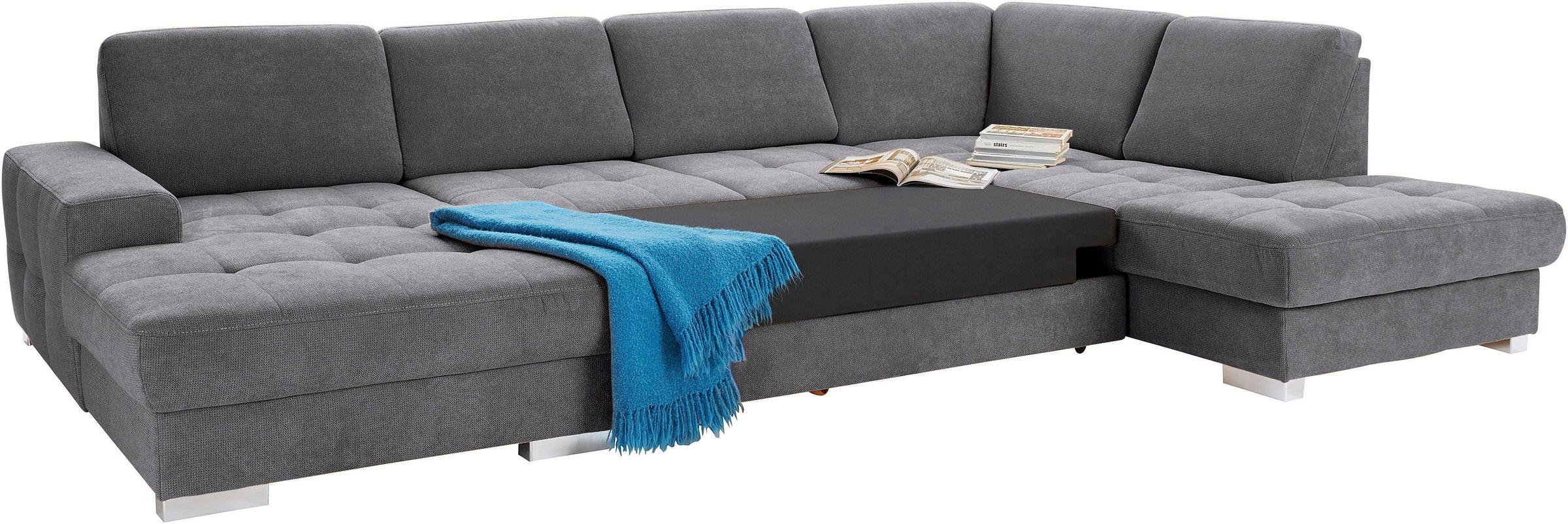 sit&more Wohnlandschaft »Santorini U-Form«, mit Federkern und Sitztiefenverstellung, wahlweise mit Bettfunktion
