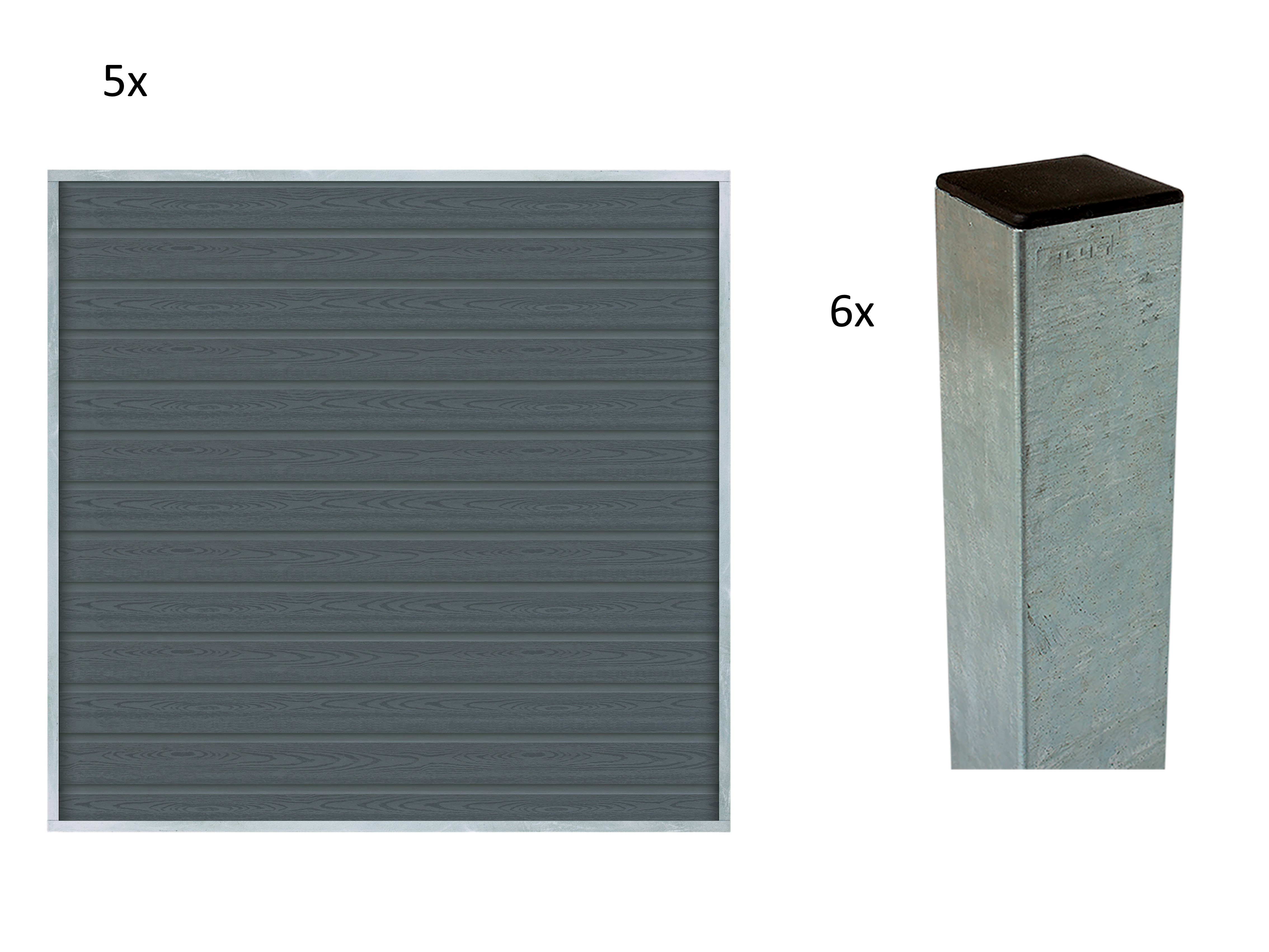 Thumbnail - PLUS Sichtschutzelement "Artura" Höhe: 175 cm, Gesamtlänge: 5,75 bis 13,24m, zum Einbetonieren