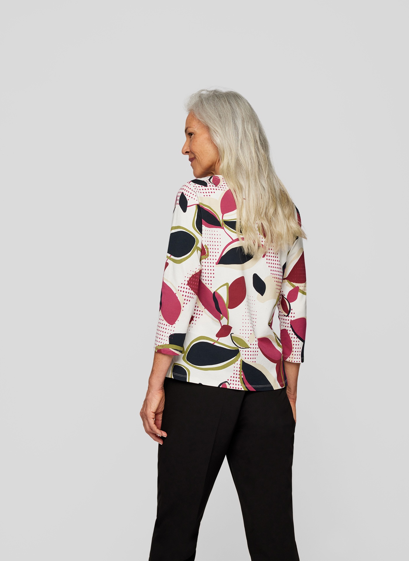 Rabe Print-Shirt »RABE Shirt mit 3/4-Arm floralem Muster und Glitzerakzenten«