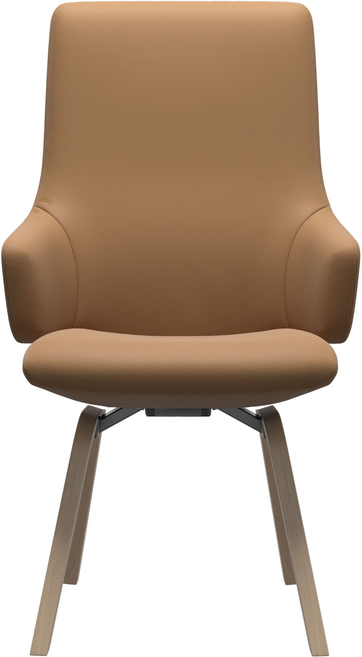 Polsterstuhl STRESSLESS "Laurel", braun (taupe paloma, eiche gekalkt), B:58cm H:105cm T:60cm, Leder PALOMA: PALOMA ist ein durchgefärbtes Semianilin-Möbelleder mit natürlicher Narbung., Stühle, Polsterstuhl, High Back mit Armlehne, Größe L, mit schräggest 2