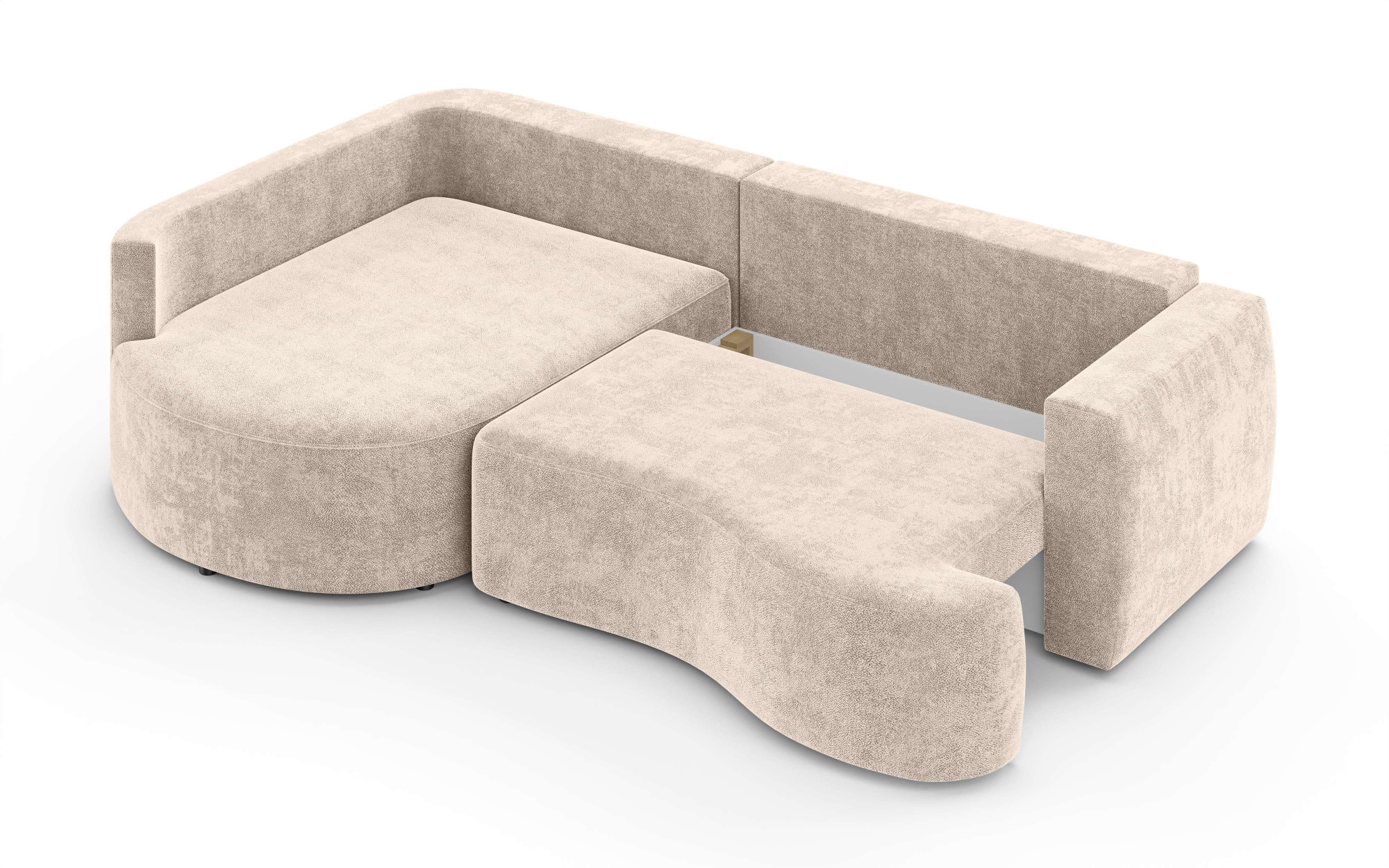 INOSIGN Ecksofa »Kahekili, Schlafsofa mit Bettkasten, Maße B/T/H: 255/181/90/ cm«, L-Form mit Wellenunterfederung, 7 Rückenkissen und 2 Zierkissen