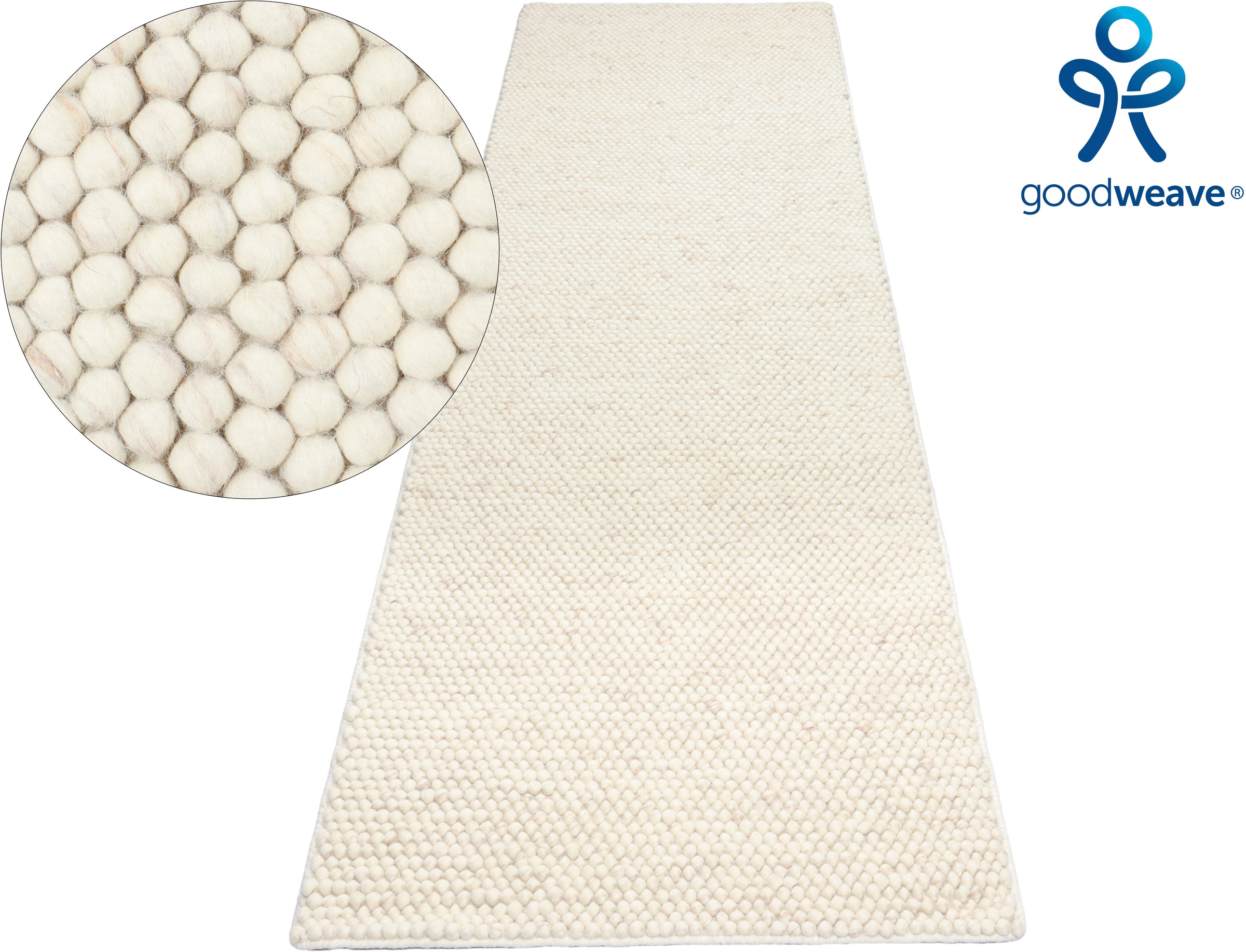 Läufer "Ainhoa, Wolle" Gr. 11, creme, B:80cm H:14mm L:250cm, Kunstfaser, Wolle, LEGER HOME BY LENA GERCKE, Teppiche, Läufer, handgewebt, Handweb Teppiche, Wohnzimmer, Schlafzimmer, Esszimmer