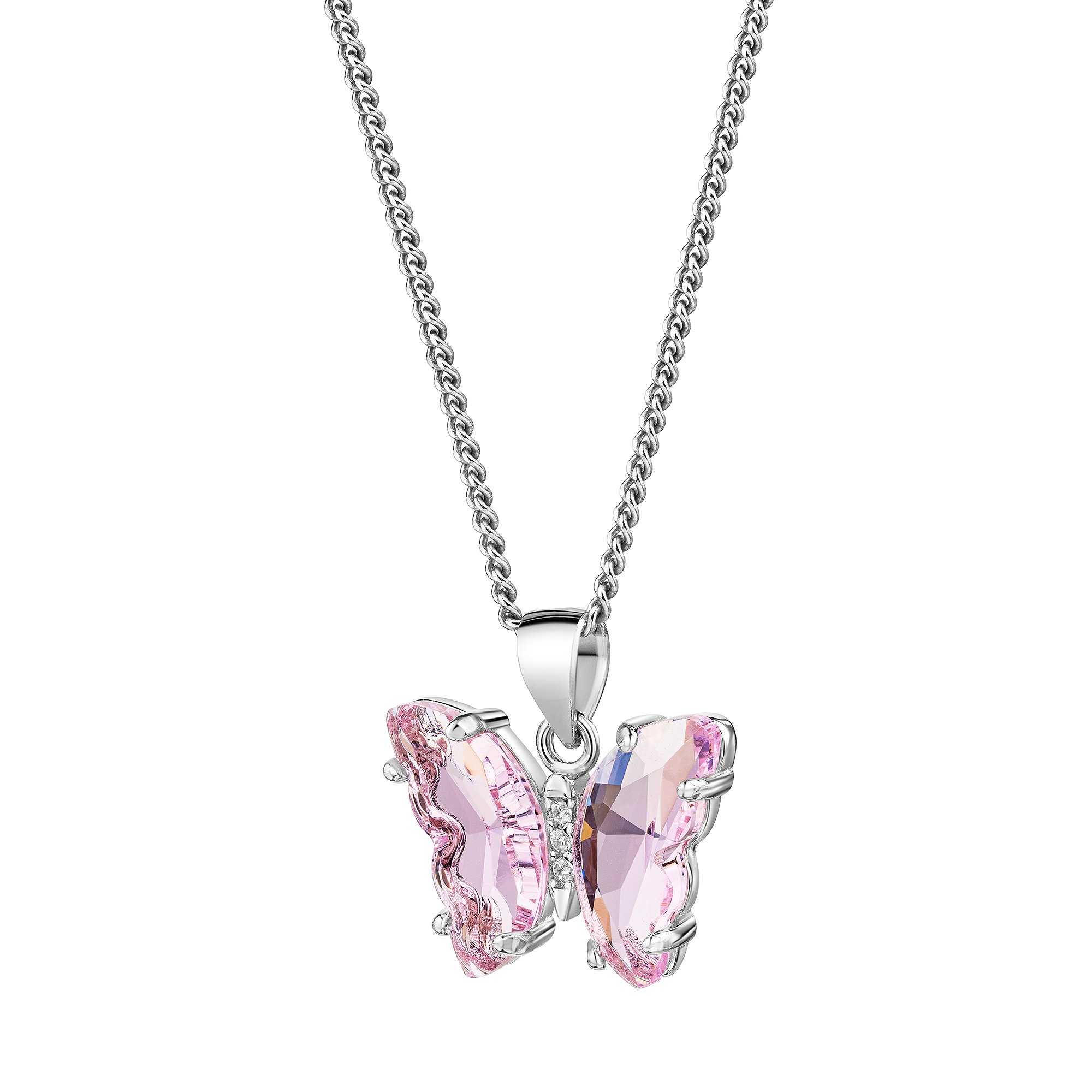 Firetti Kette mit Anhänger »Schmuck Geschenk Silber 925 Halsschmuck Halskette Schmetterling« mit Kristallstein (synth.), Zirkonia (synth.)