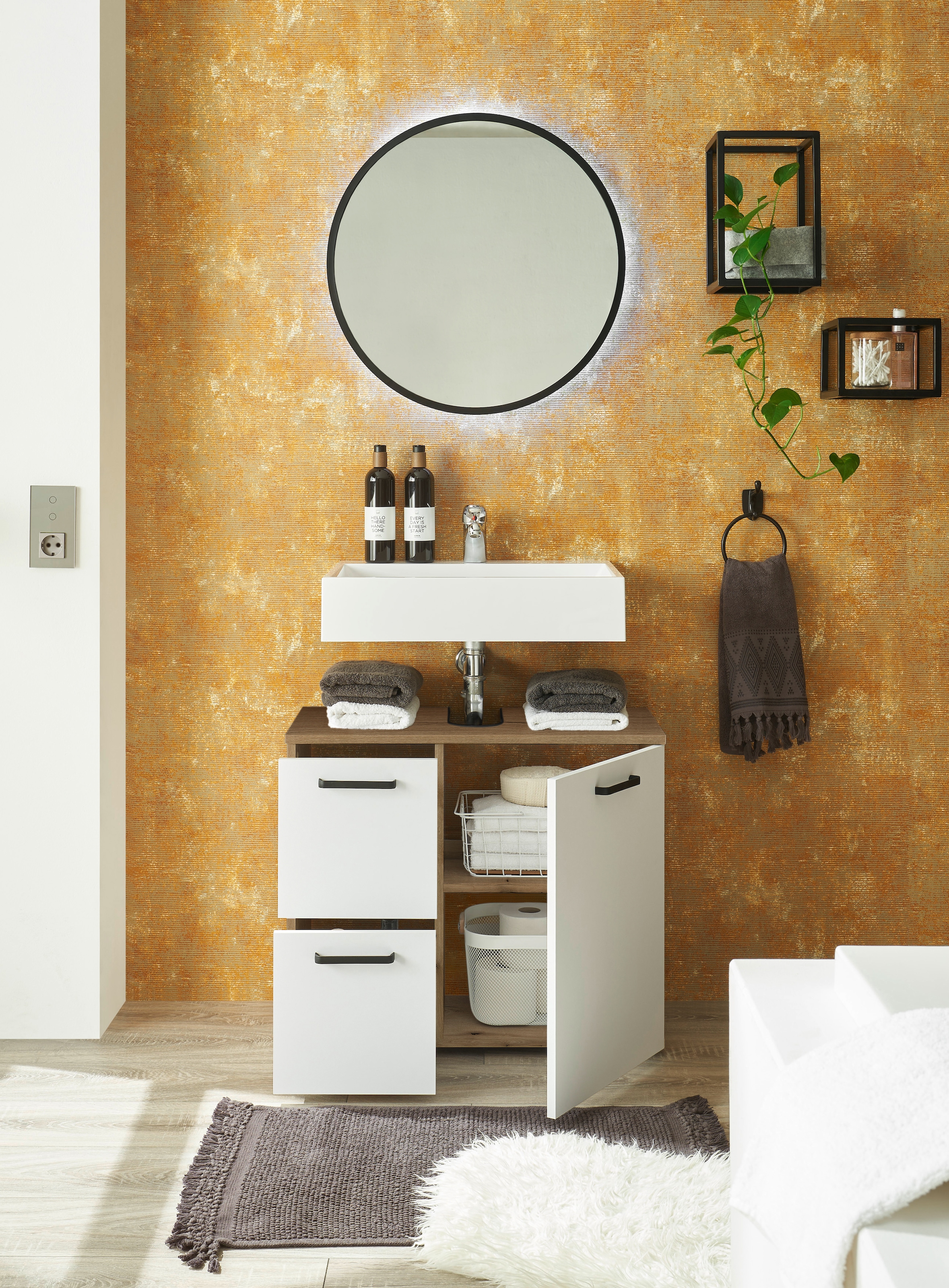 BASIC by Balculina Waschbeckenunterschrank »Vanice, Badezimmerschrank B/H/T 70x60x35cm«, (1 St.), Breite 70cm, Softclose, FSC-Mix 70%,Made in Europa