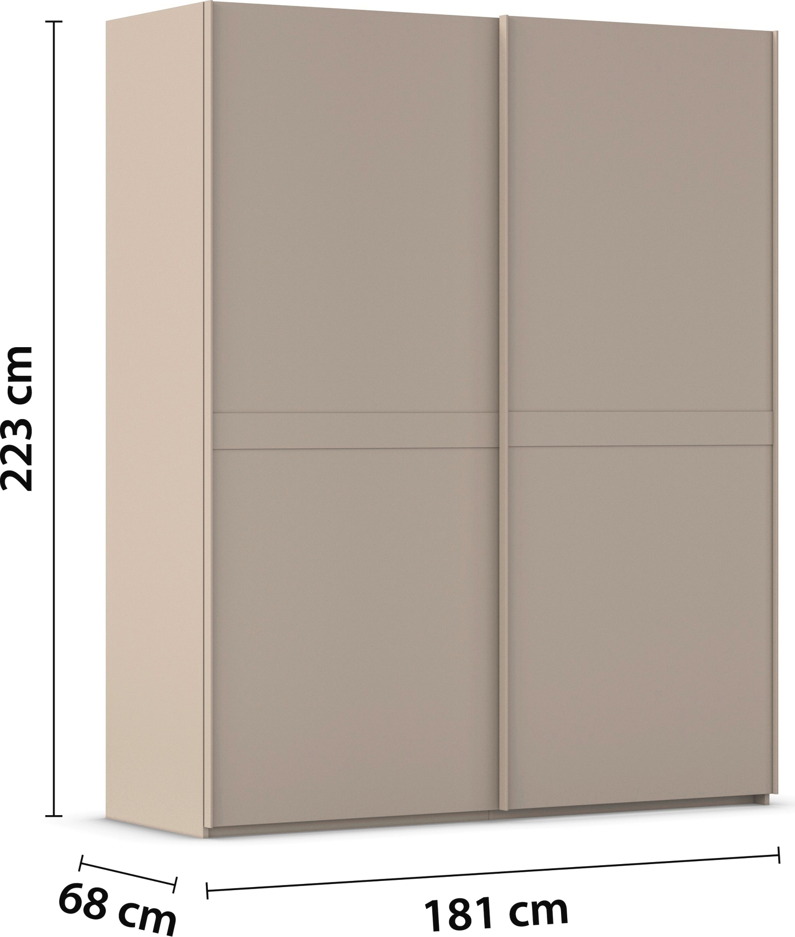 rauch Schwebetürenschrank »Kleiderschrank Schrank Garderobe Schlafzimmerschrank SCALE-LINE«, edle Optik mit Bauchbinde in Korpusfarbe Dekorfront MADE IN GERMANY