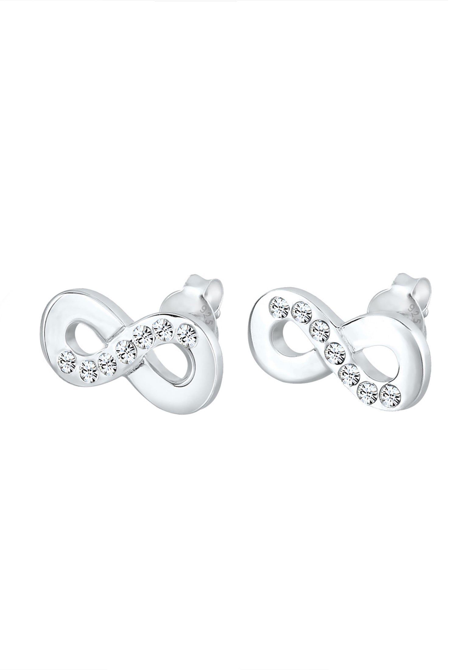 Elli Paar Ohrstecker »Infinity Symbol Kristalle 925 Sterling Silber«