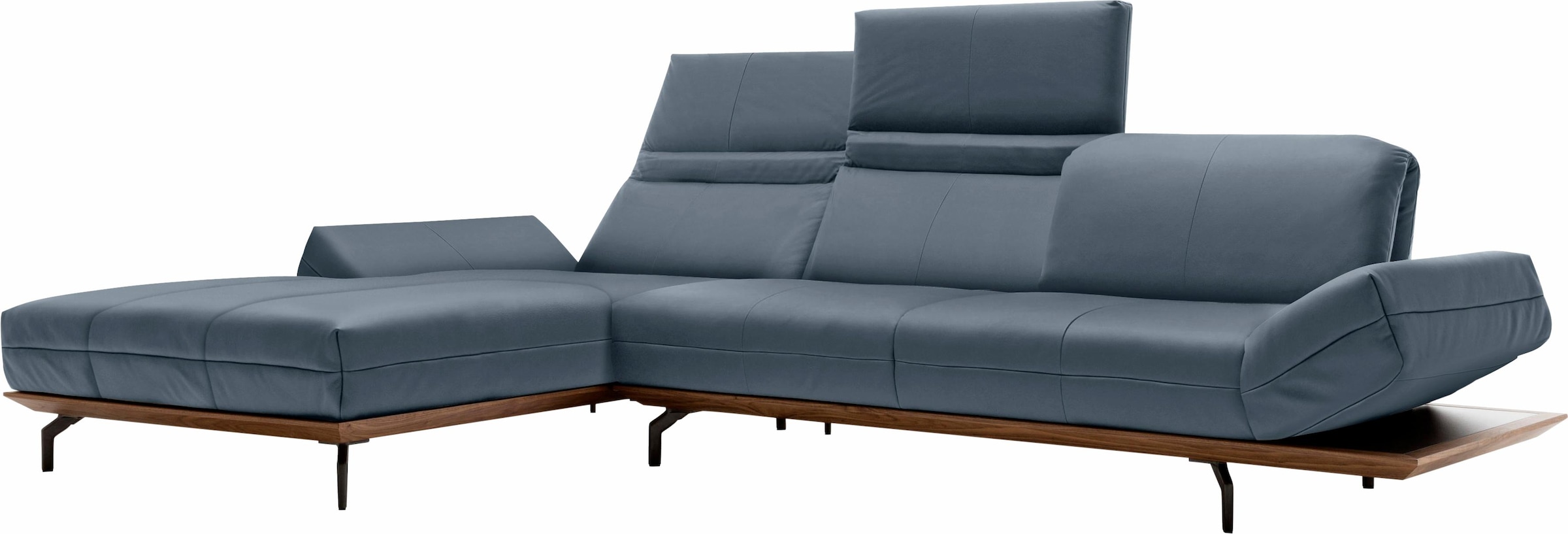 Creation BY ROLF BENZ Ecksofa »CR.420, Designecksofa, L-Form«, in 2 Qualitäten, Holzrahmen in Eiche Natur oder Nußbaum, Breite 313 cm
