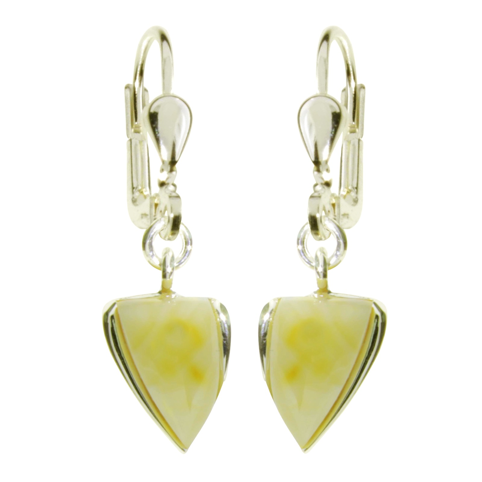 OSTSEE-SCHMUCK Damen Paar Ohrhänger "Ostsee-Schmuck Ohrhänger Lara Ohrhänger Lara", 29x8mm, Silber 925 (Sterlingsilber), gelb, Silber 925