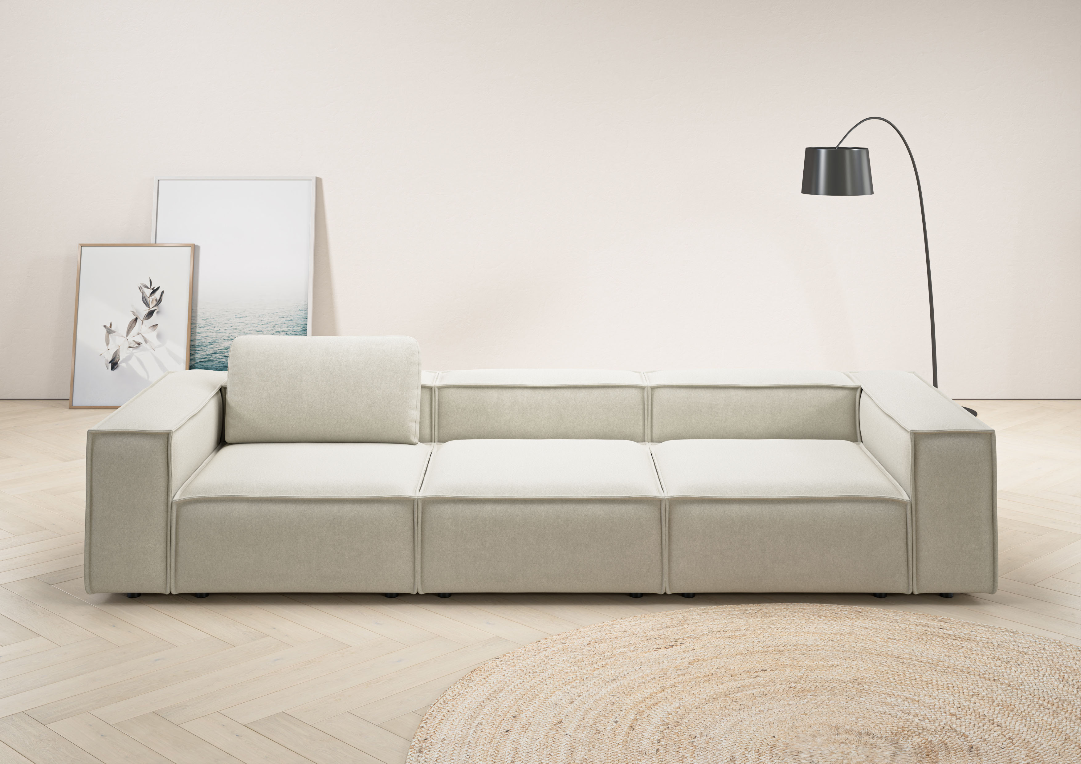 Home affaire 3,5-Sitzer "Watertown, modernes Big-Sofa XXL, 336 cm Breite, auch in Feincord" Riesiges Designersofa mit viel Platz & weichen Bezügen in Trendfarben