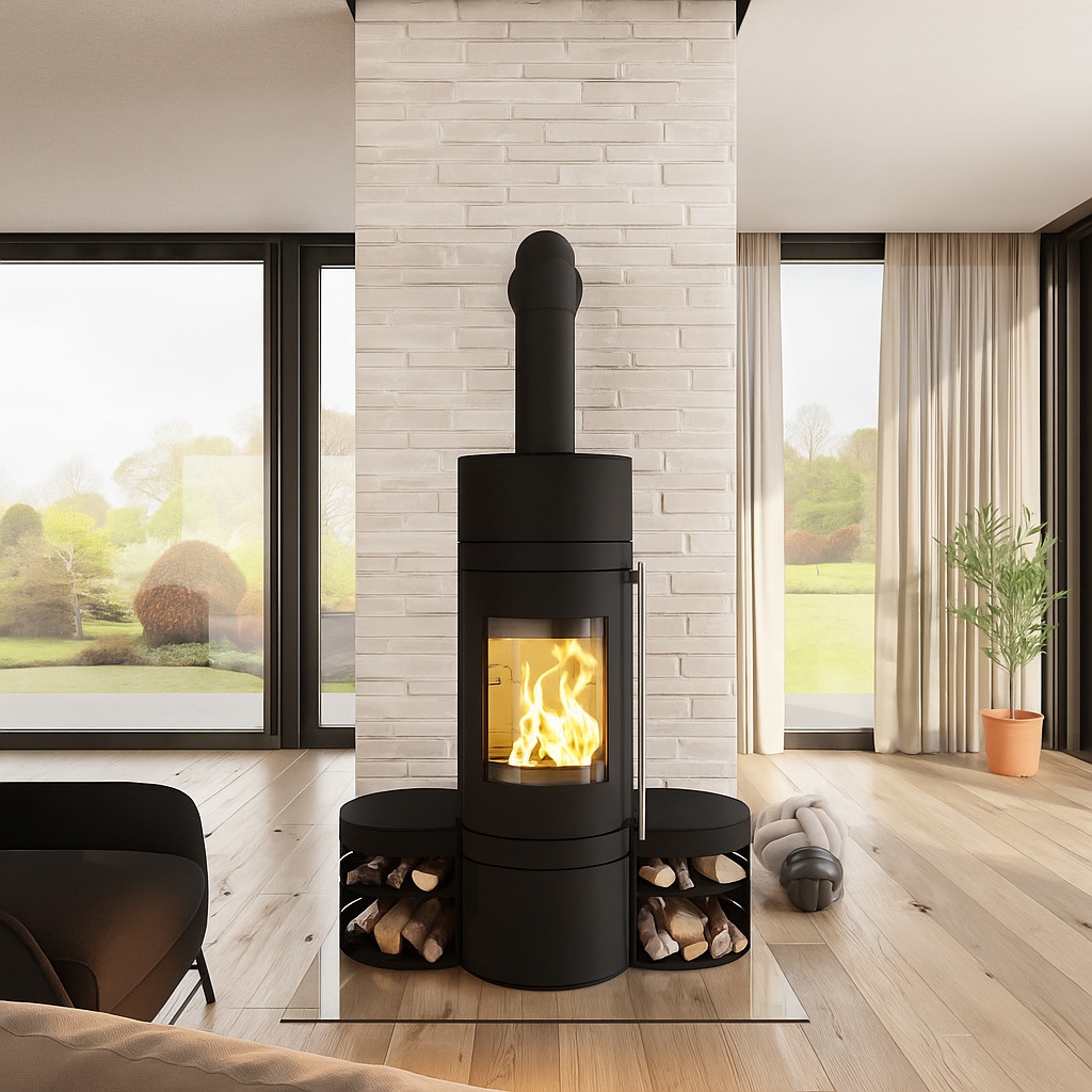 Haas + Sohn Kaminofen »MENTON HSC* RLU, tief-schwarz«