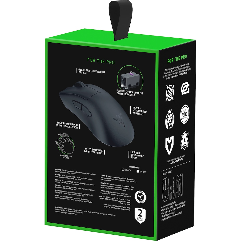 RAZER Gaming-Maus »DeathAdder V3 Pro«, RF Wireless-kabelgebunden