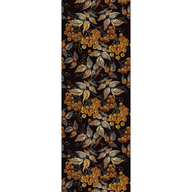90x250cm Vinyltapete Rechnung herbstlichem »Blätter mit Blüten«, queence natürlich, Selbstklebende auf Tapete | Motiv mit BAUR
