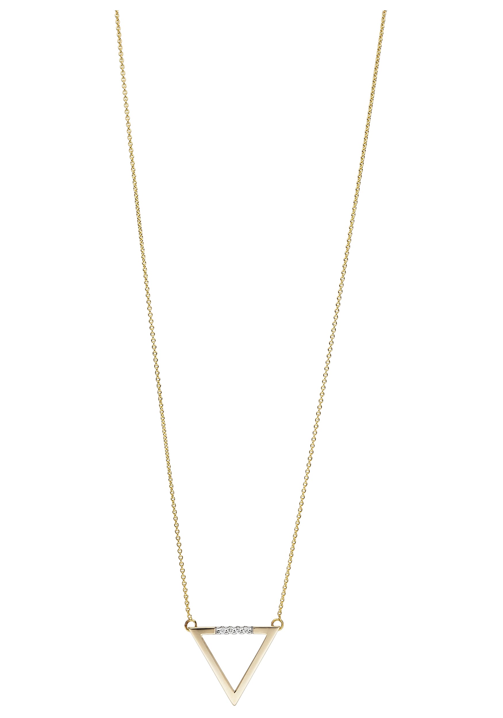 JOBO Kette mit Anhänger »Dreieck« 585 Gold mit 4 Diamanten