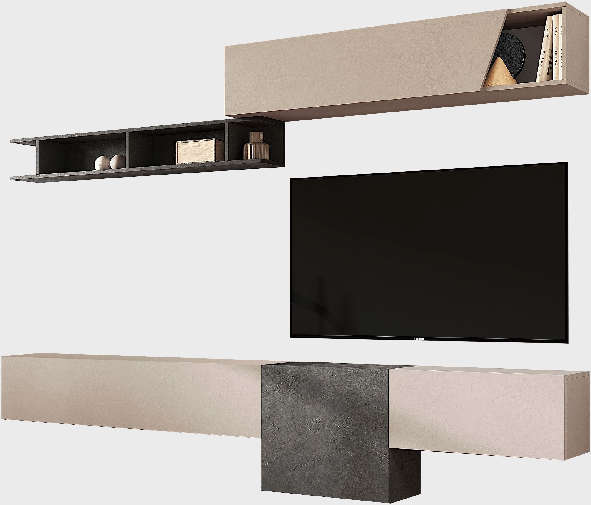 INOSIGN Wohnwand "Infinity, 5tlg. Breite 262 cm, moderne Mediawand" 5 Stk. günstig online kaufen