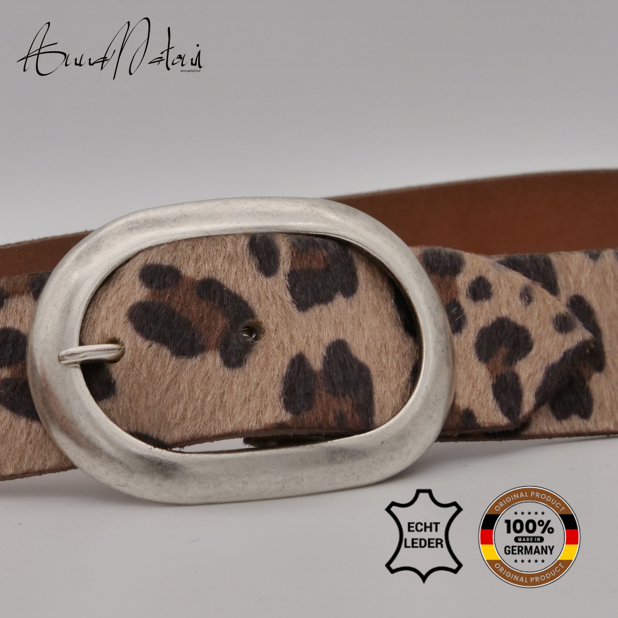 AnnaMatoni Ledergürtel »AnnaMatoni Damen Ledergürtel in hochwertigem Kunstfell in Leo«