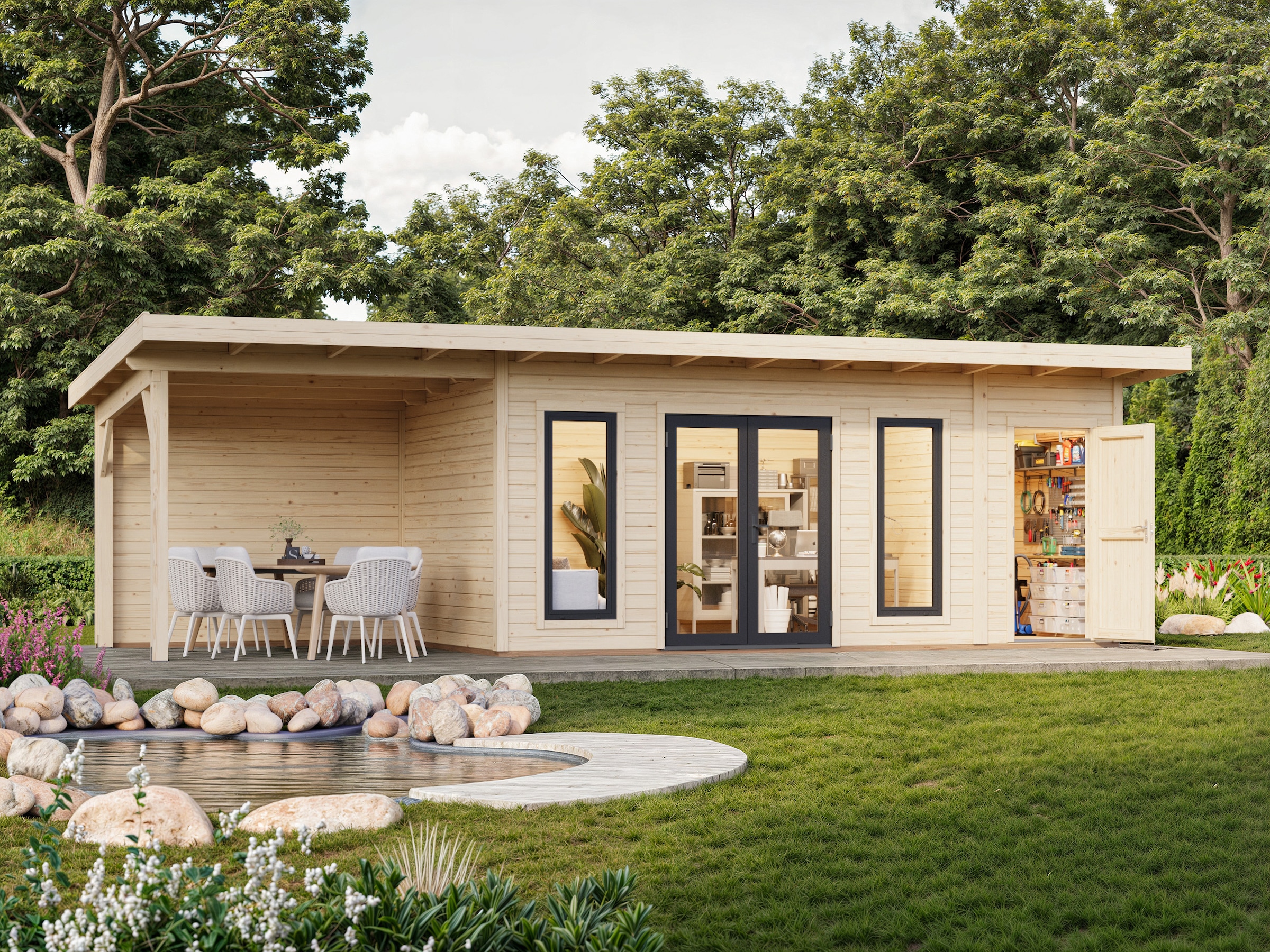 Palmako Gartenhaus »Aurelia 16,7+7,9 m²«
