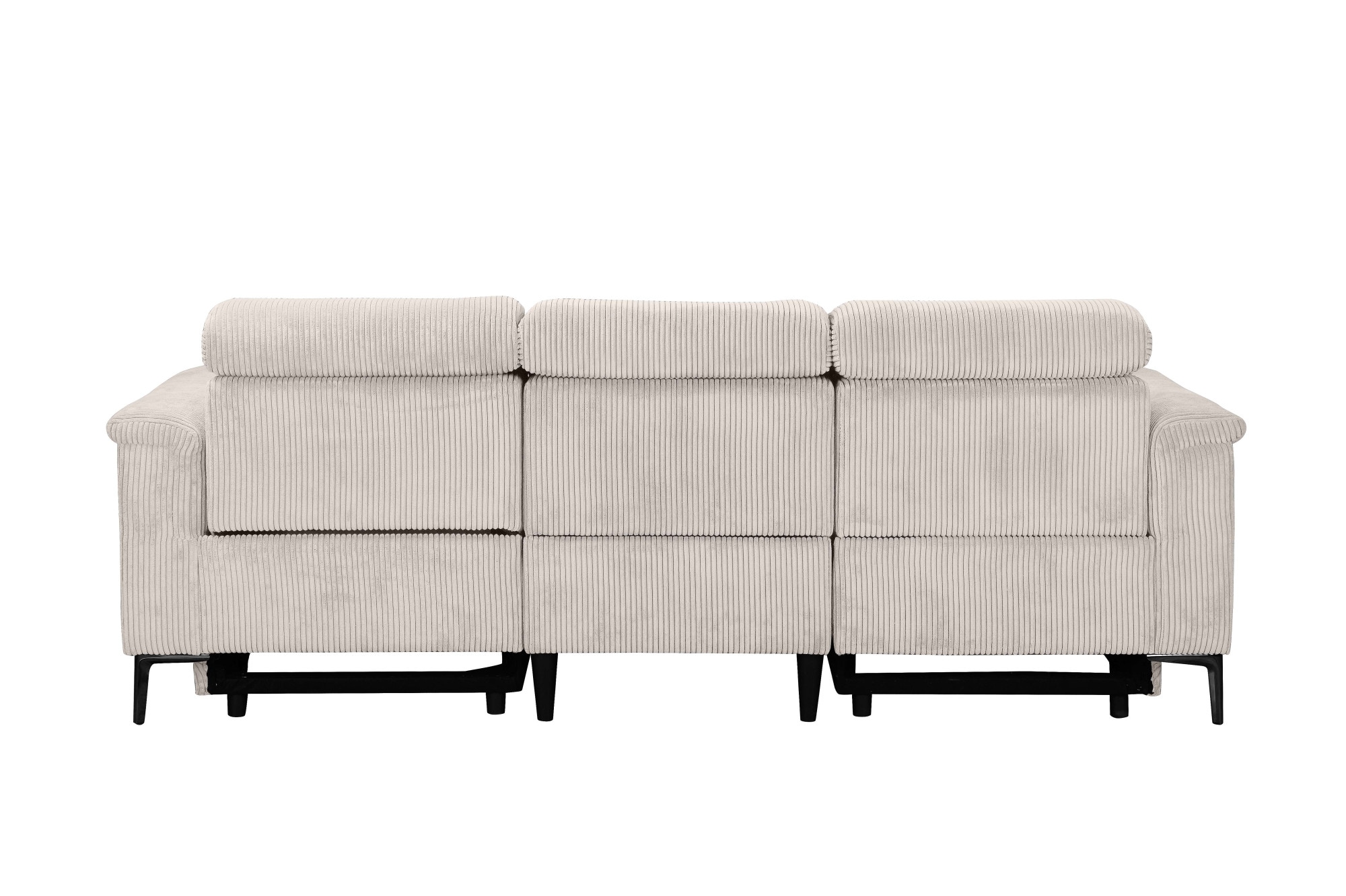 Places of Style 3-Sitzer »Lund Cord, mit manueller o. elektrischer Relaxfunktion in 2 Sitzen,«, USB-A, Kopfteilverstellung, Breite 222 cm