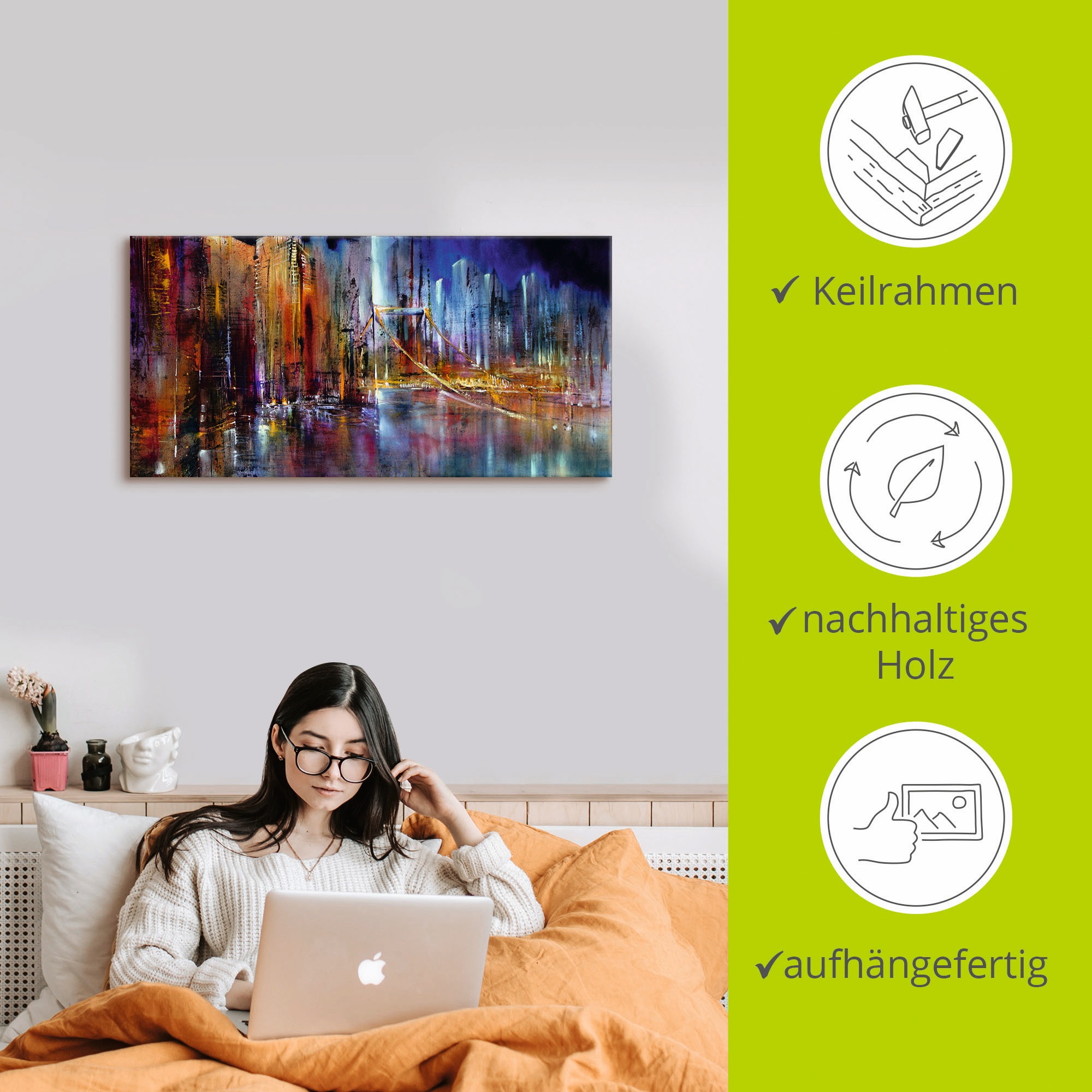 Artland Wandbild »Stadtansicht I«, Amerika, (1 St.), als Alubild, Outdoorbild, Leinwandbild, Wandaufkleber, versch. Größen