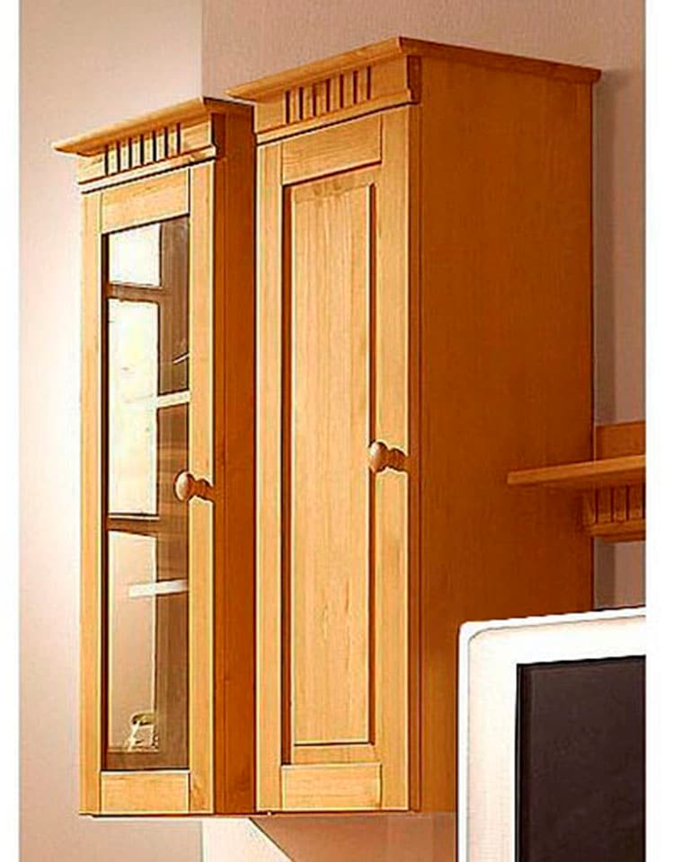 OTTO home Hängevitrine "Cubrix, wahlweise mit oder ohne Glastür" aus schönem massivem Kiefernholz, Breite 35 cm, Höhe 85 cm