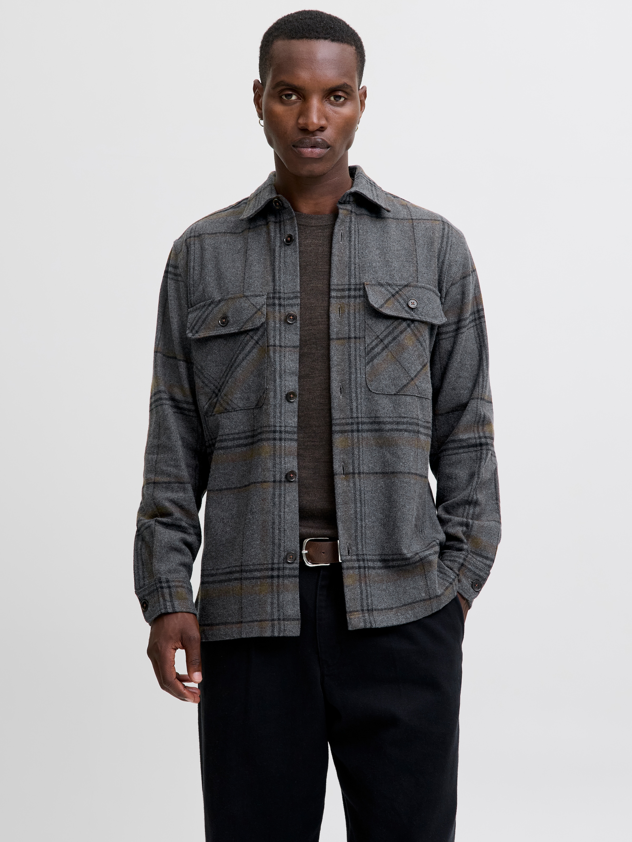 Jack & Jones Langarmhemd »JPRRAYLE MELANGE CHECK L/S OVERSHIRT SN«