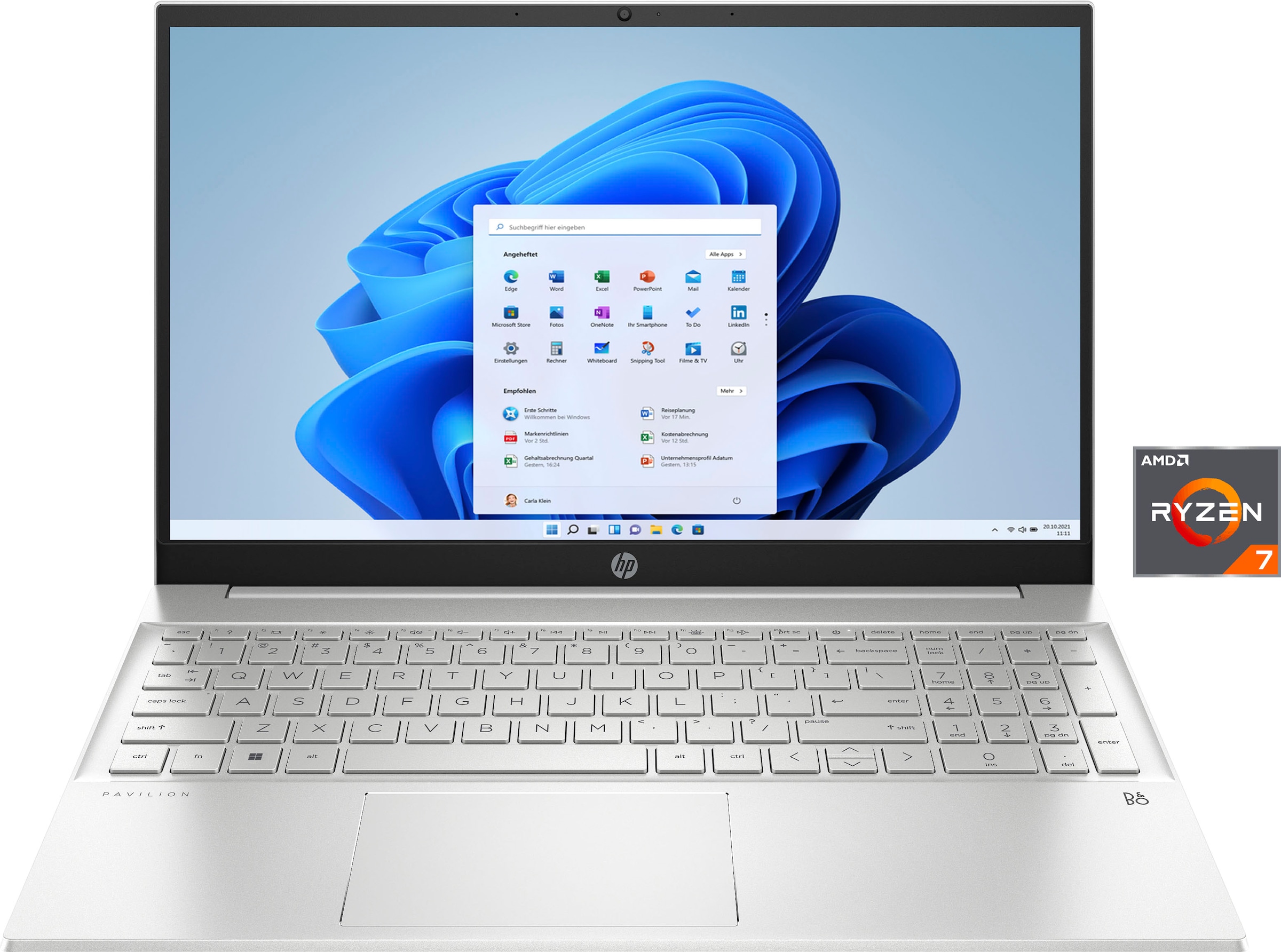 HP Notebook »Pavilion 15-eh3077ng«, 39,6 cm, / 15,6 Zoll, AMD, Ryzen 7, Radeon  Graphics, 512 GB SSD | BAUR