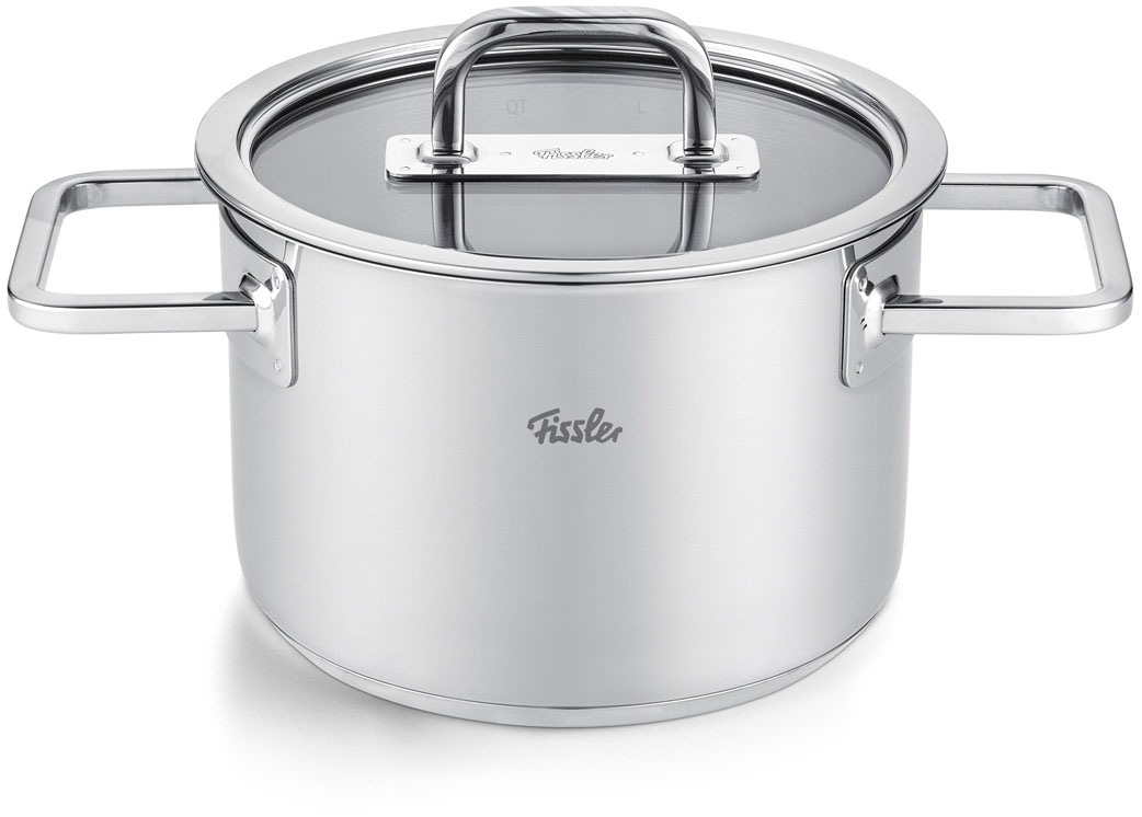 Fissler Topf-Set »Viseo® Pro« Set, 3 Kochtöpfe & 1 Bratentopf mit Deckel, 1 Stielkasserolle, 9 tlg. Edelstahl 18/10