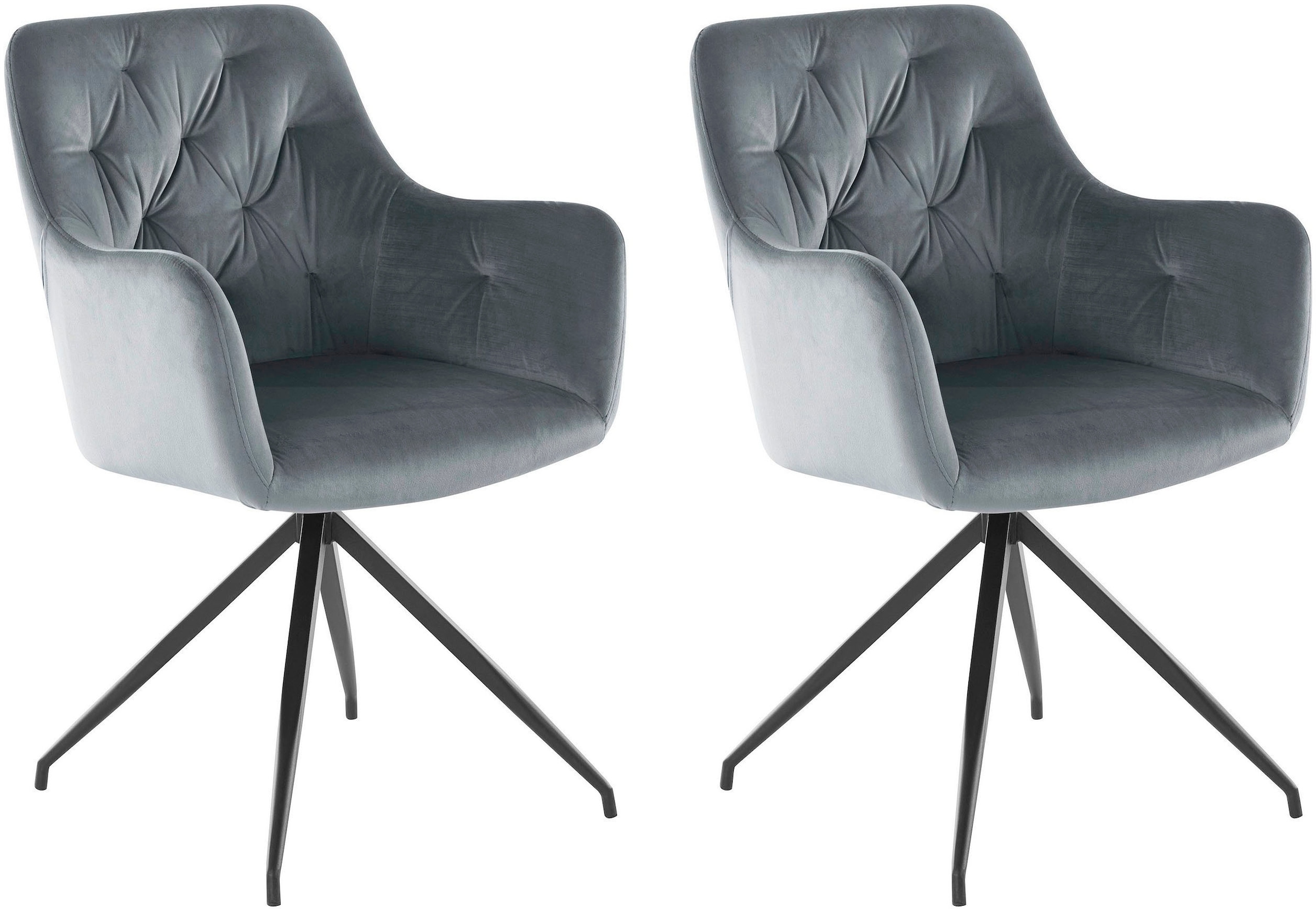 INOSIGN Esszimmerstuhl "Tina" (Set) 2 Stk.Schalenstuhl mit softem Samtvelou günstig online kaufen