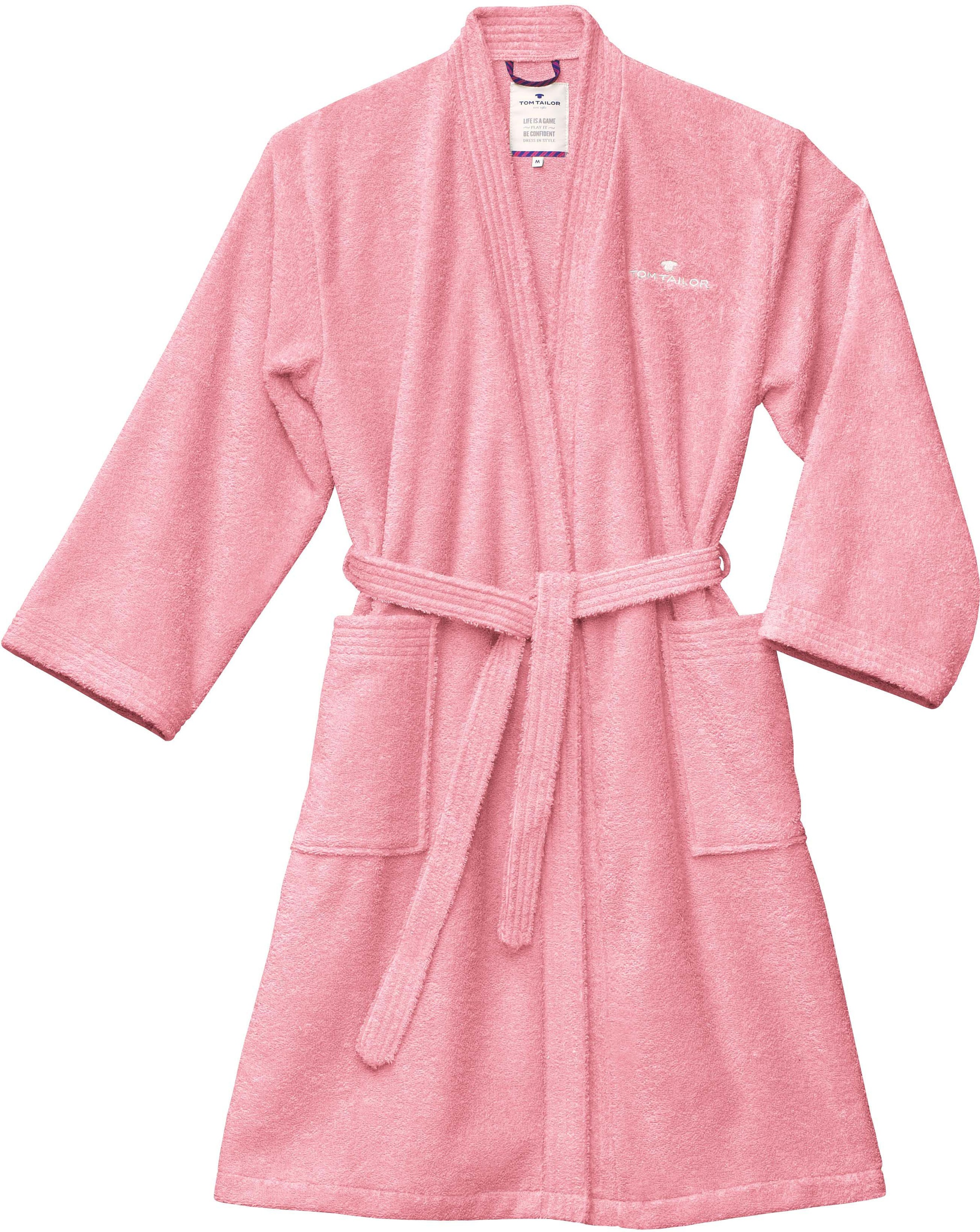TOM TAILOR HOME Unisex-Bademantel »Kimono«, (1 St.), für Damen & Herren, mit Logostickerei