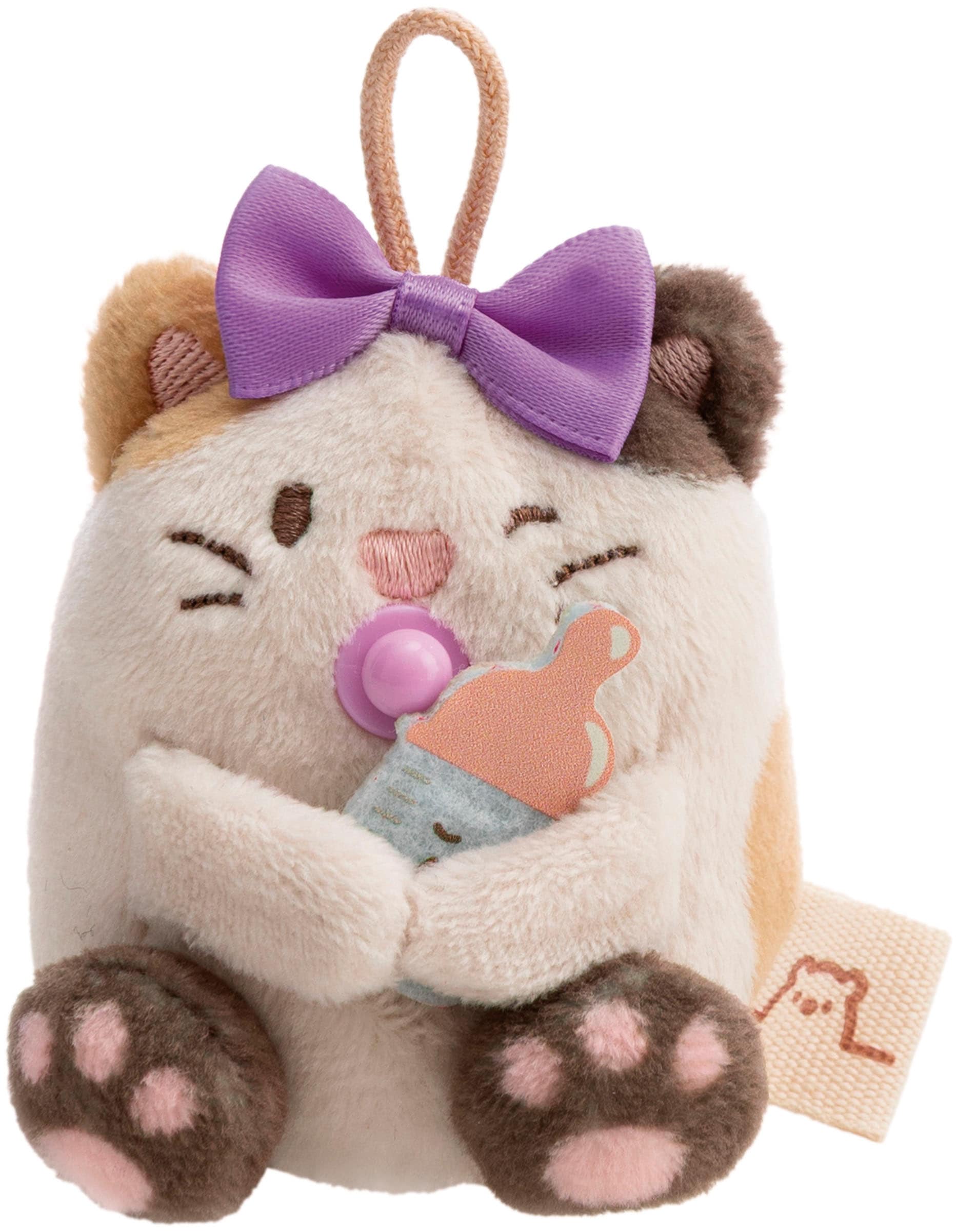 Nici »mymochi, Set Katze Angy 7cm mit Babyflasche & Bettchen mit Karabiner« in Geschenkbox